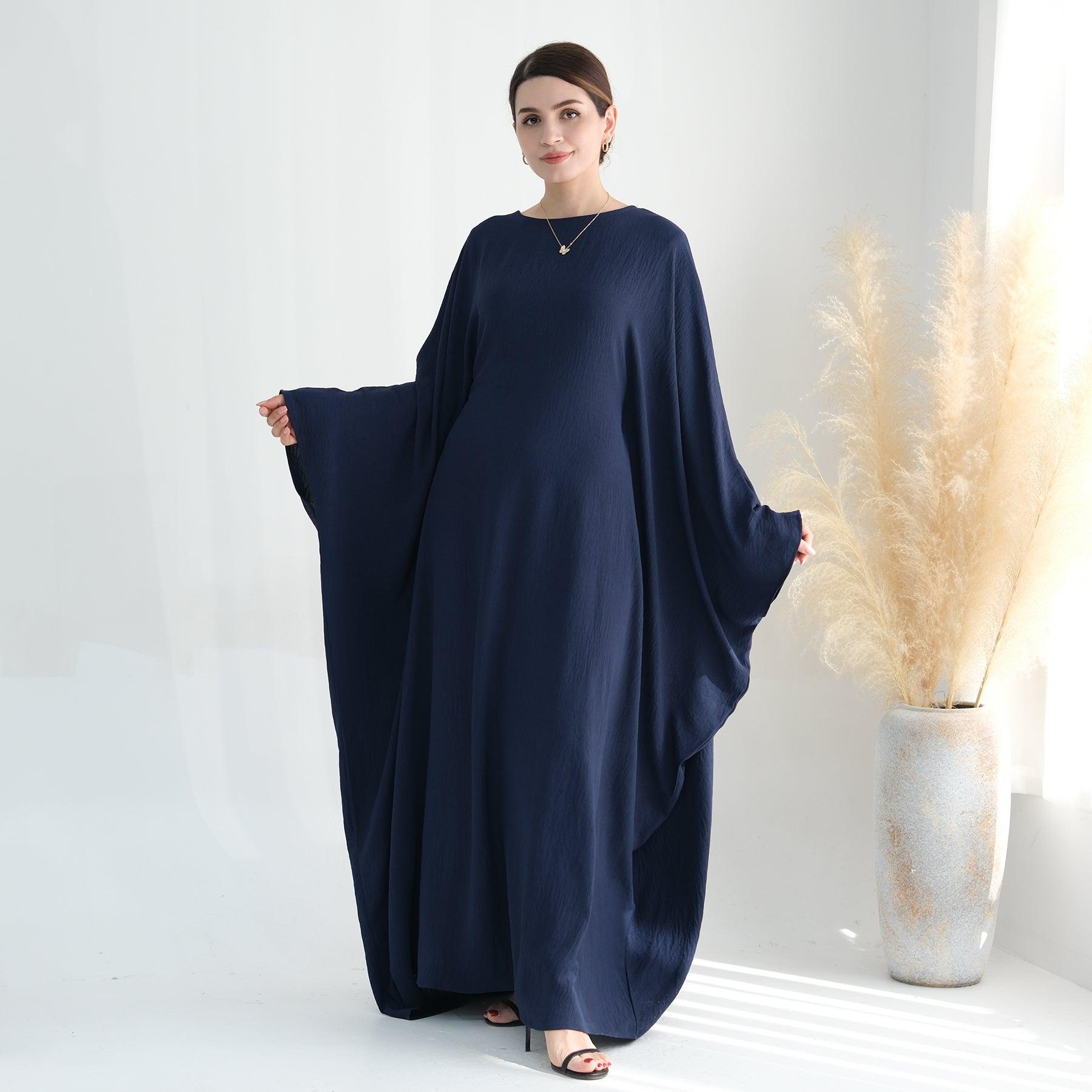 Butterfly-Sleeve in Navy Abaya Dress | Eolante Clothing 