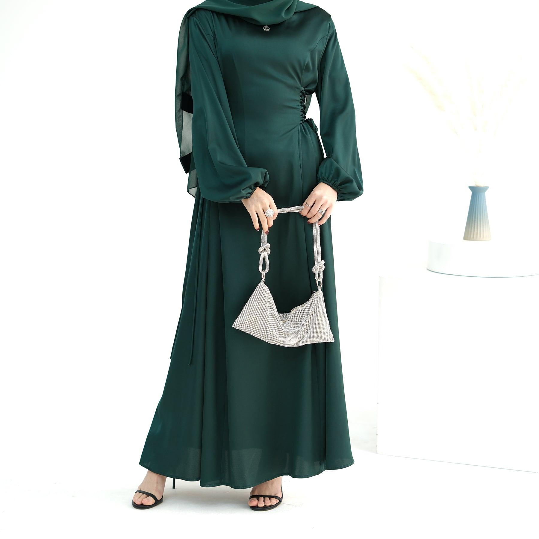 Waist Bubble Sleeves in Maxi Abaya | Eolante Clothing 