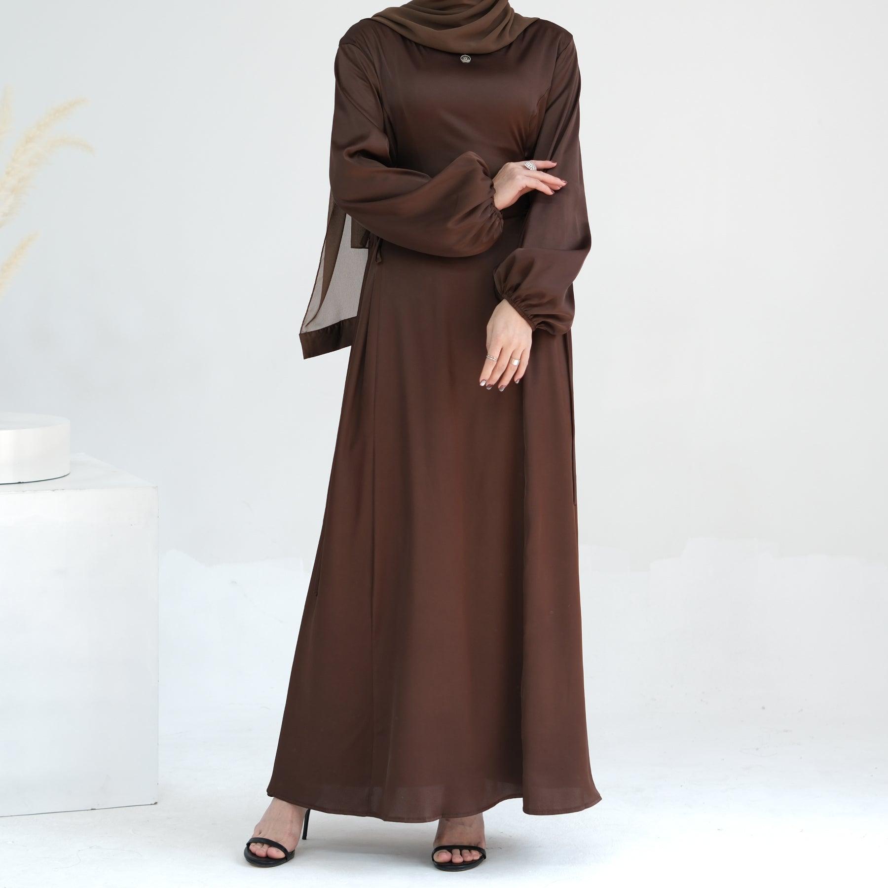 Maxi Dress Abaya in Coffee | Eolante Clothing 