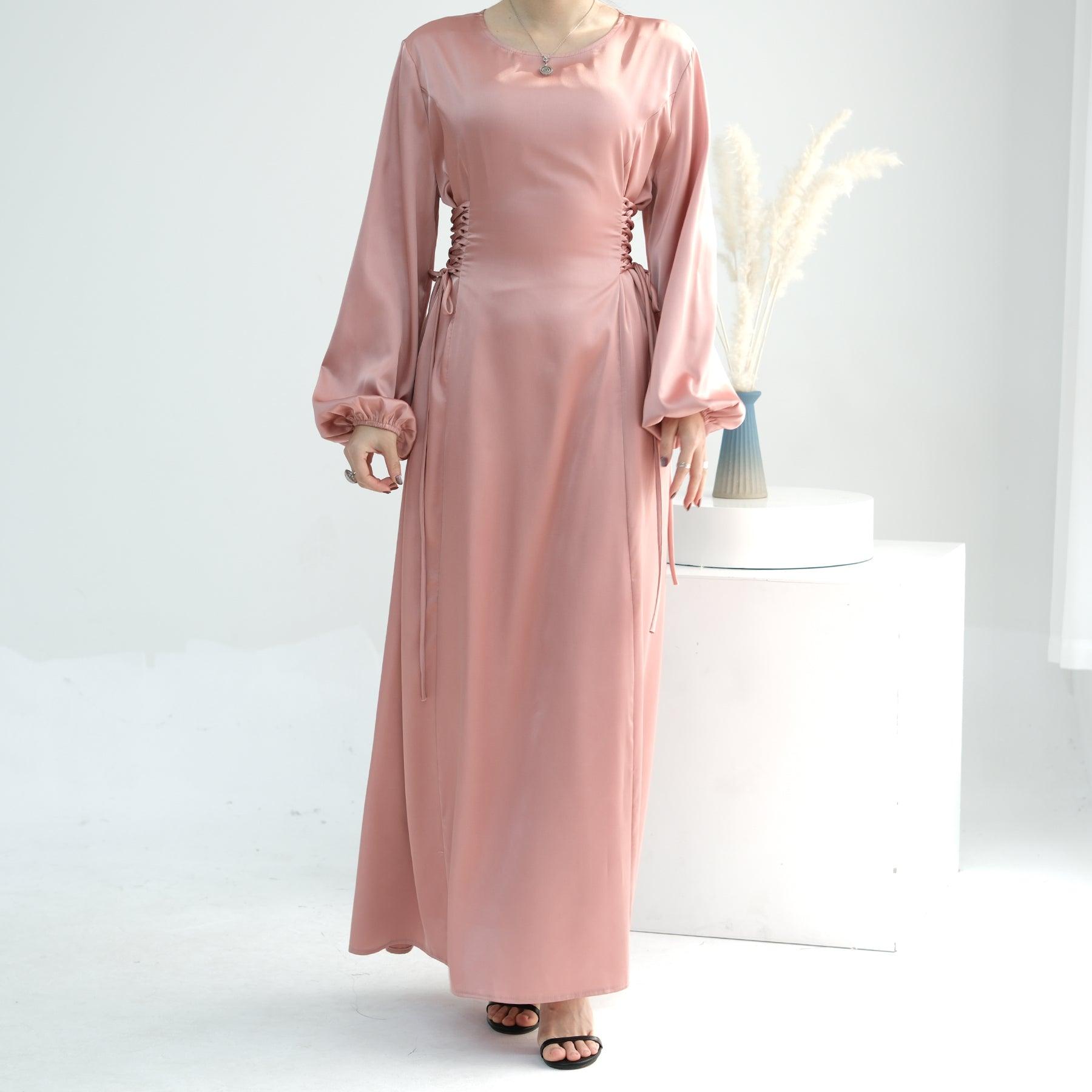 Maxi Abaya Dress in Salmon Pink | Eolante Clothing 