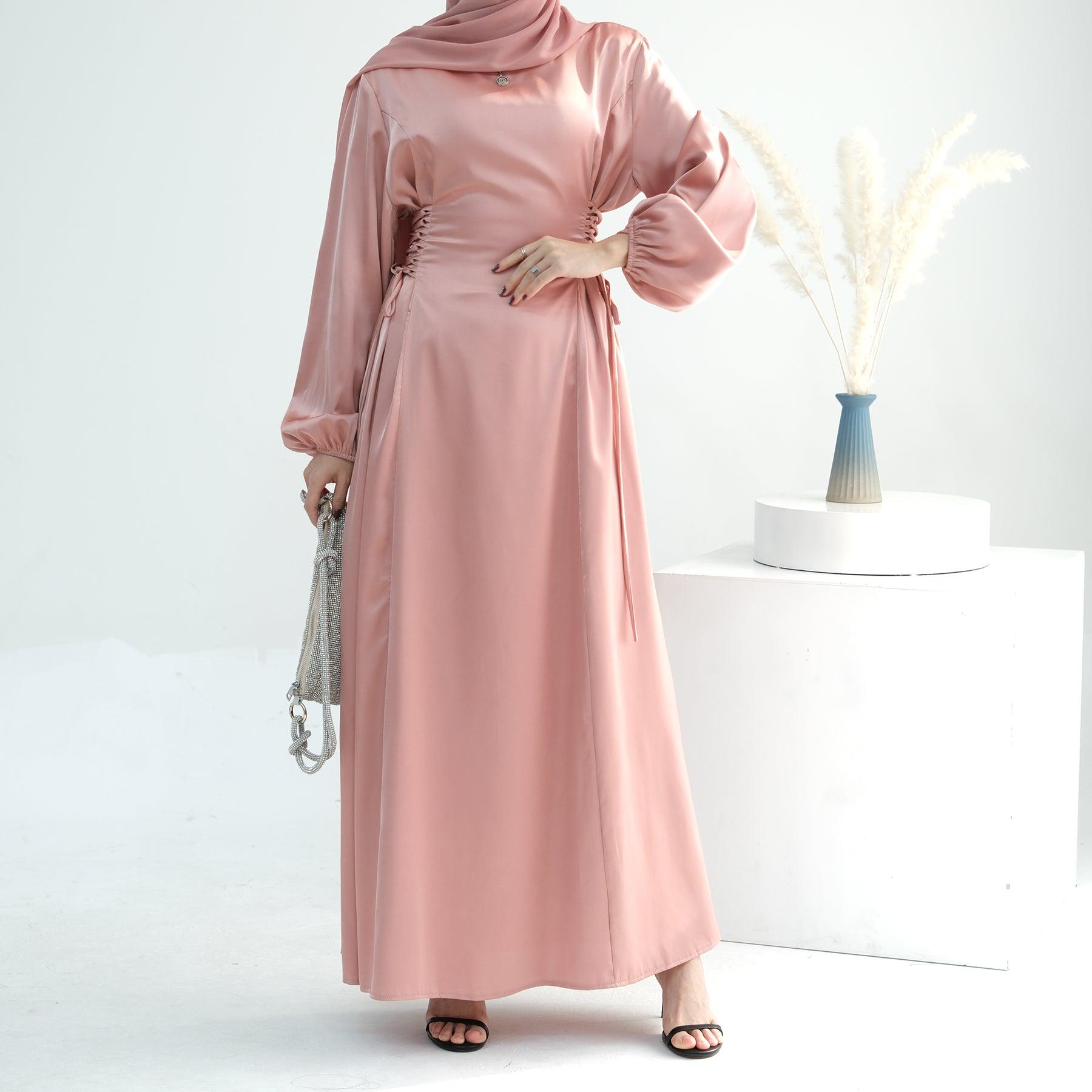 Cinched Waist Bubble Design in Abaya Dress | Eolante Clothing 