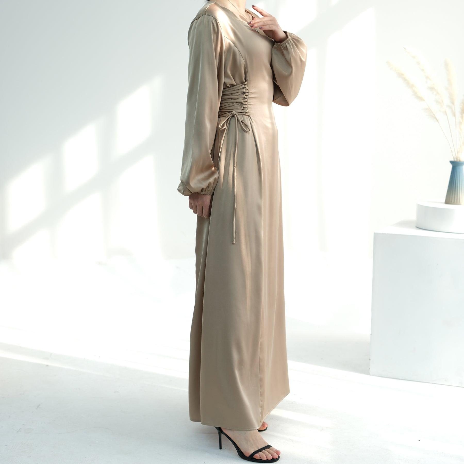 Bubble Sleeves Maxi Dress Abaya | Eolante Clothing 