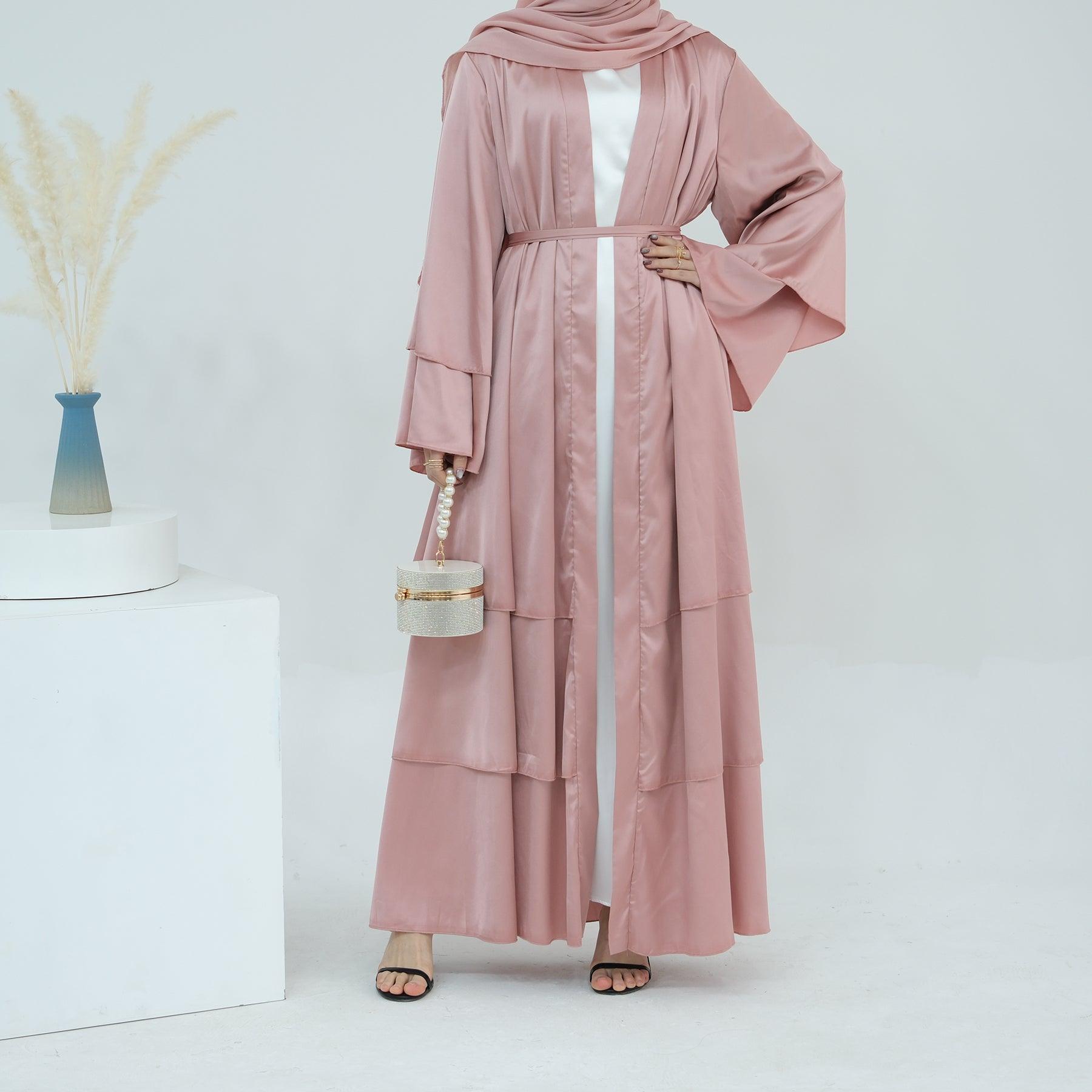 Abaya with Bell Sleeves in Pink | Eolante Clothing 