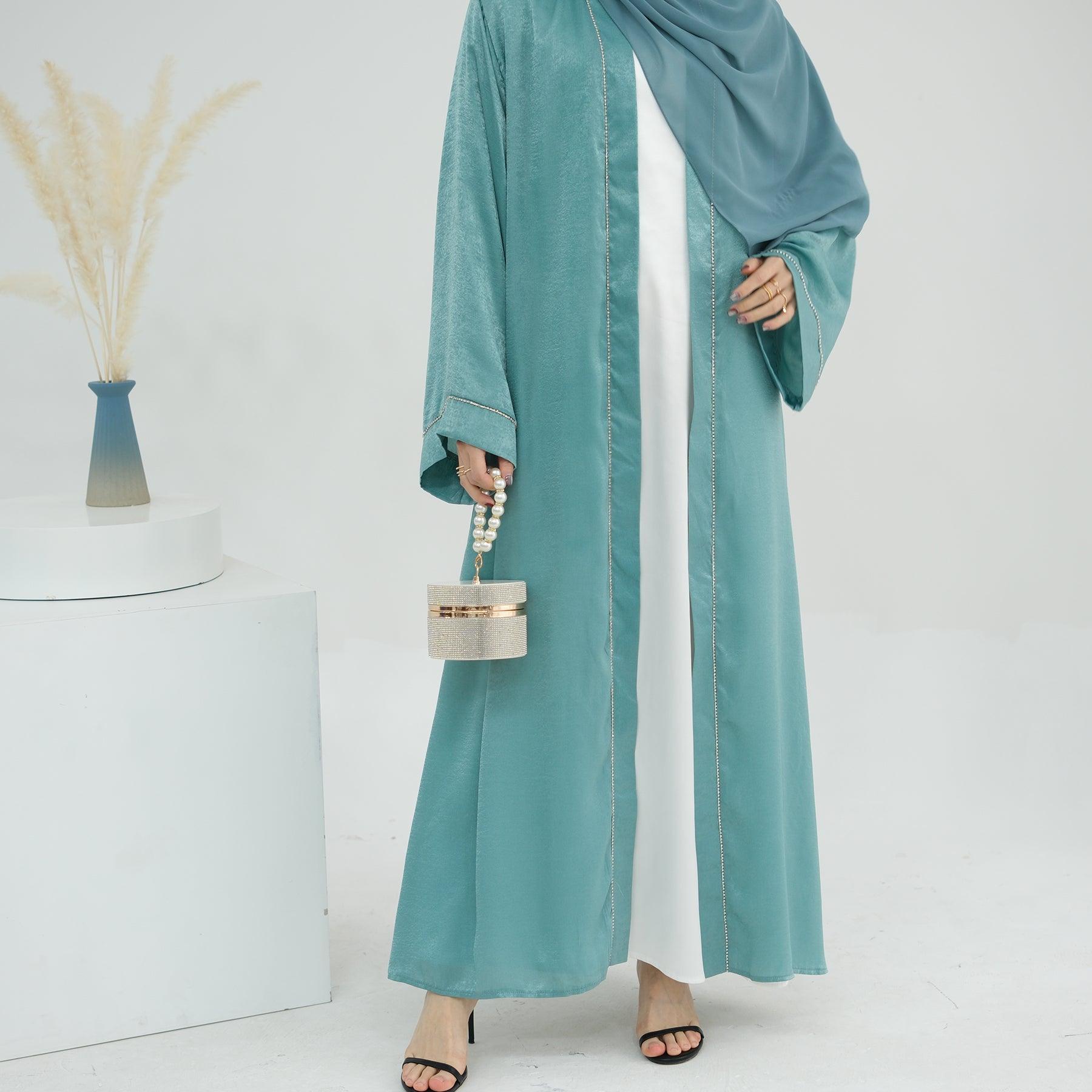 Green Open Abaya with Hijab | Eolante Clothing 