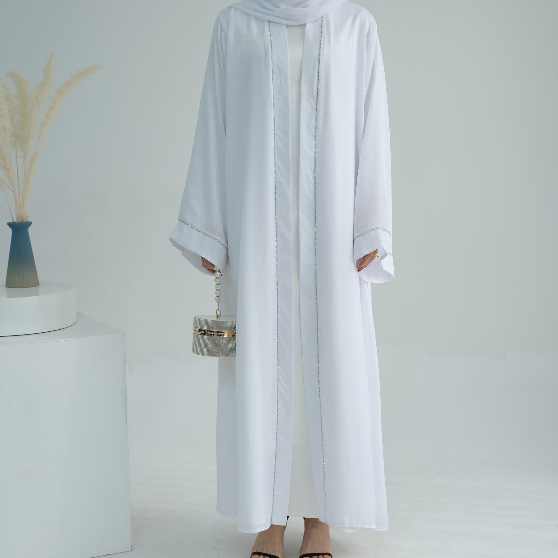 White Open Abaya with Hijab | Eolante Clothing 