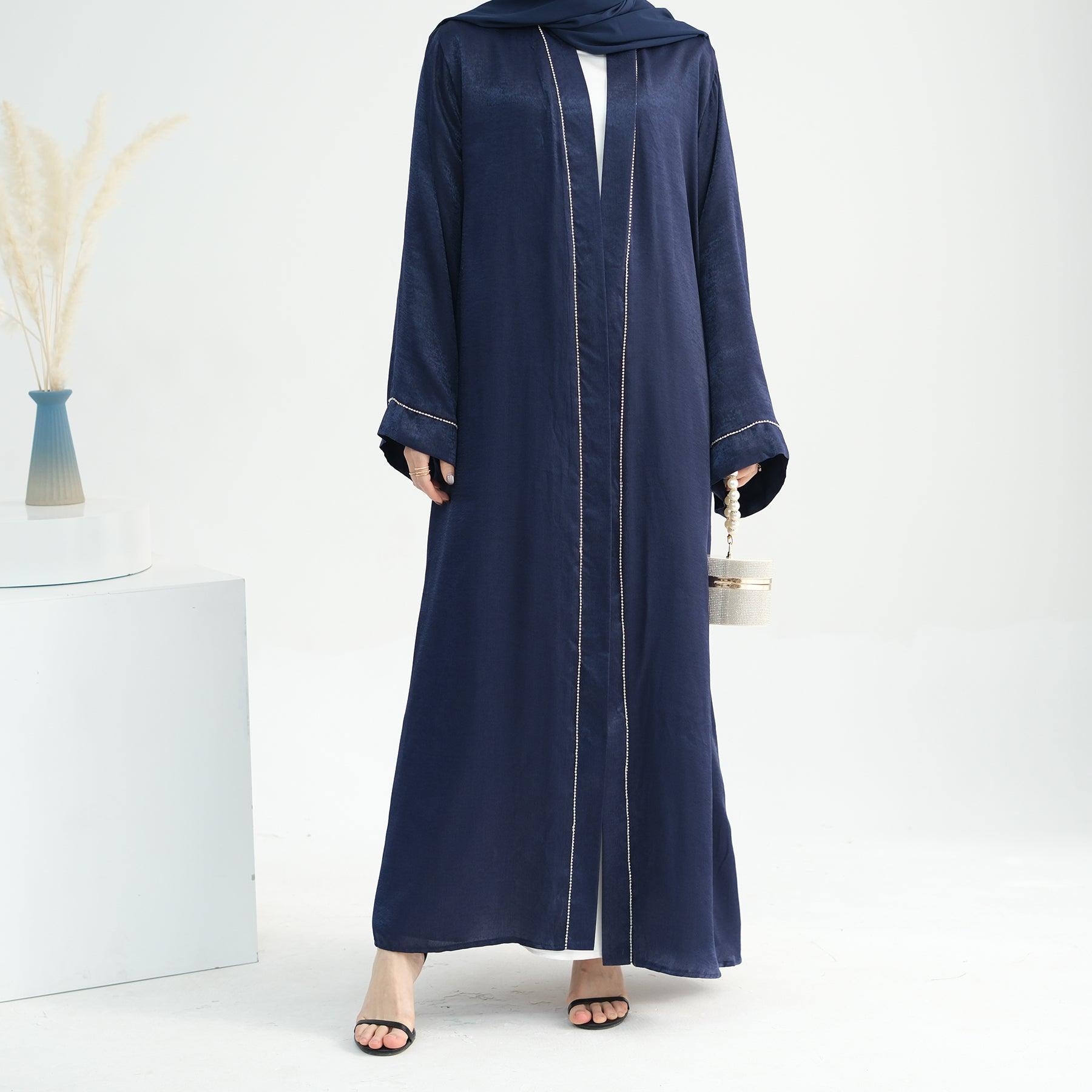 Navy Open Abaya and Hijab for Muslim Women | Eolante Clothing