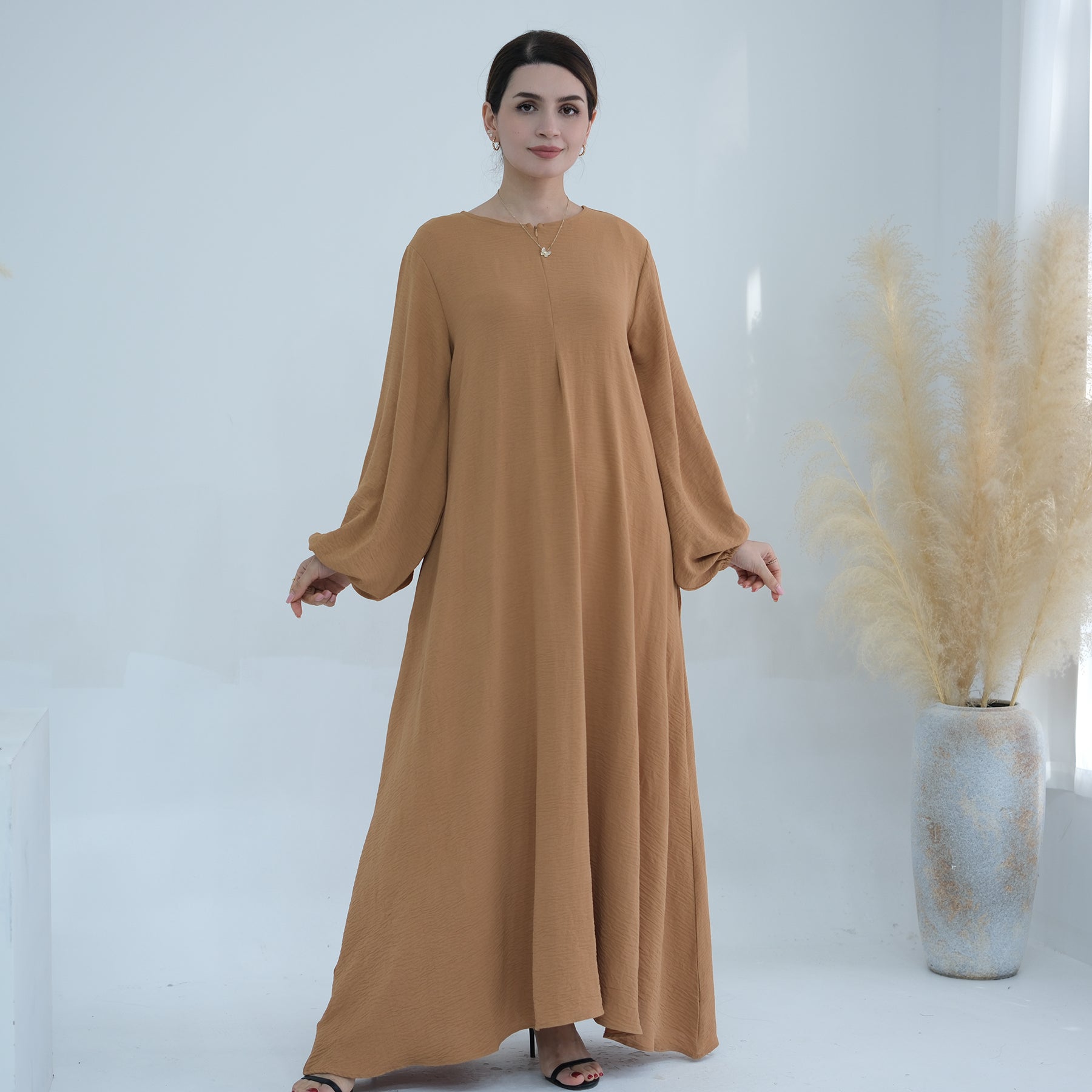 Khaki Abaya Maxi Dress | Eolante Clothing 