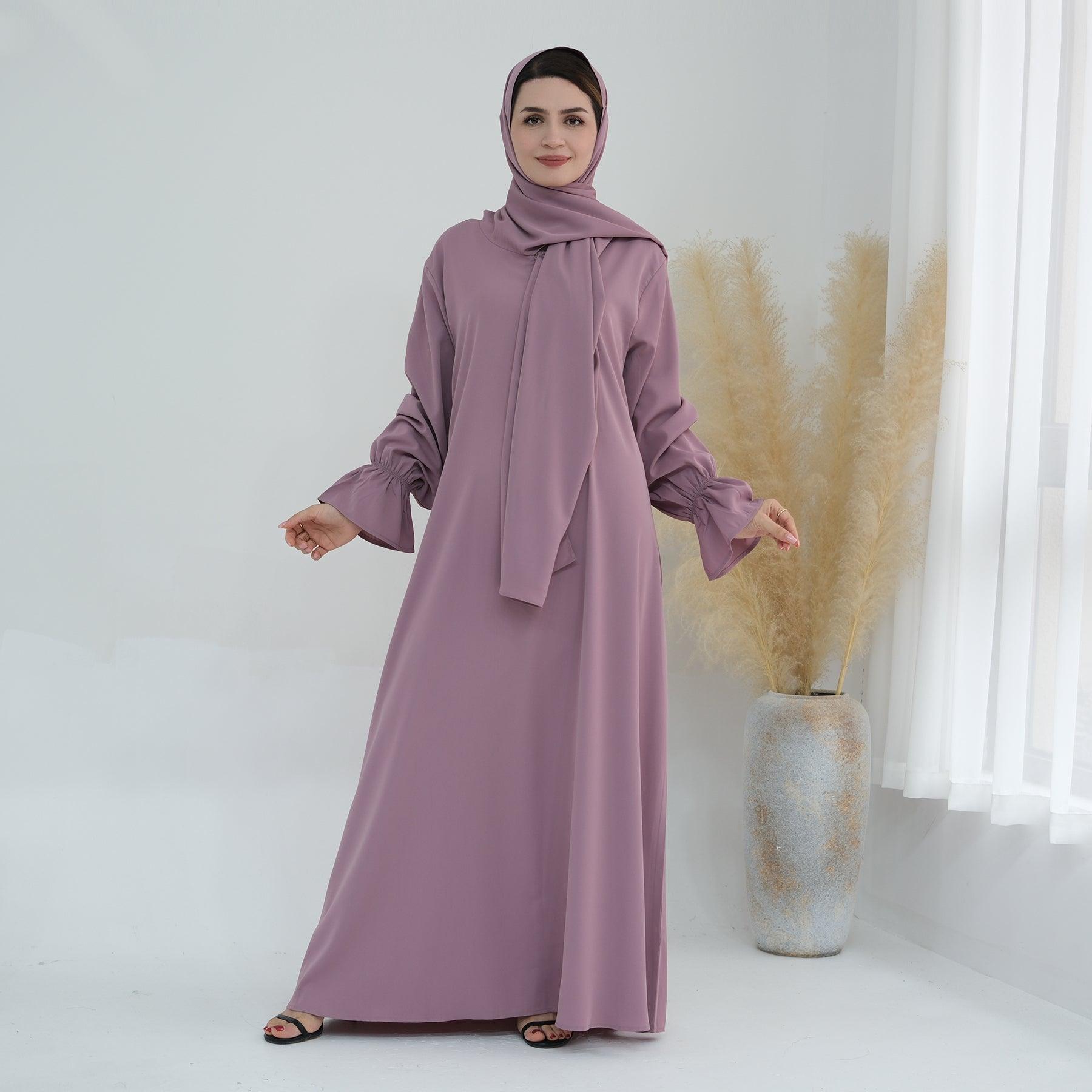 Lotus Purple Abaya Dress & Hijab | Eolante Clothing 