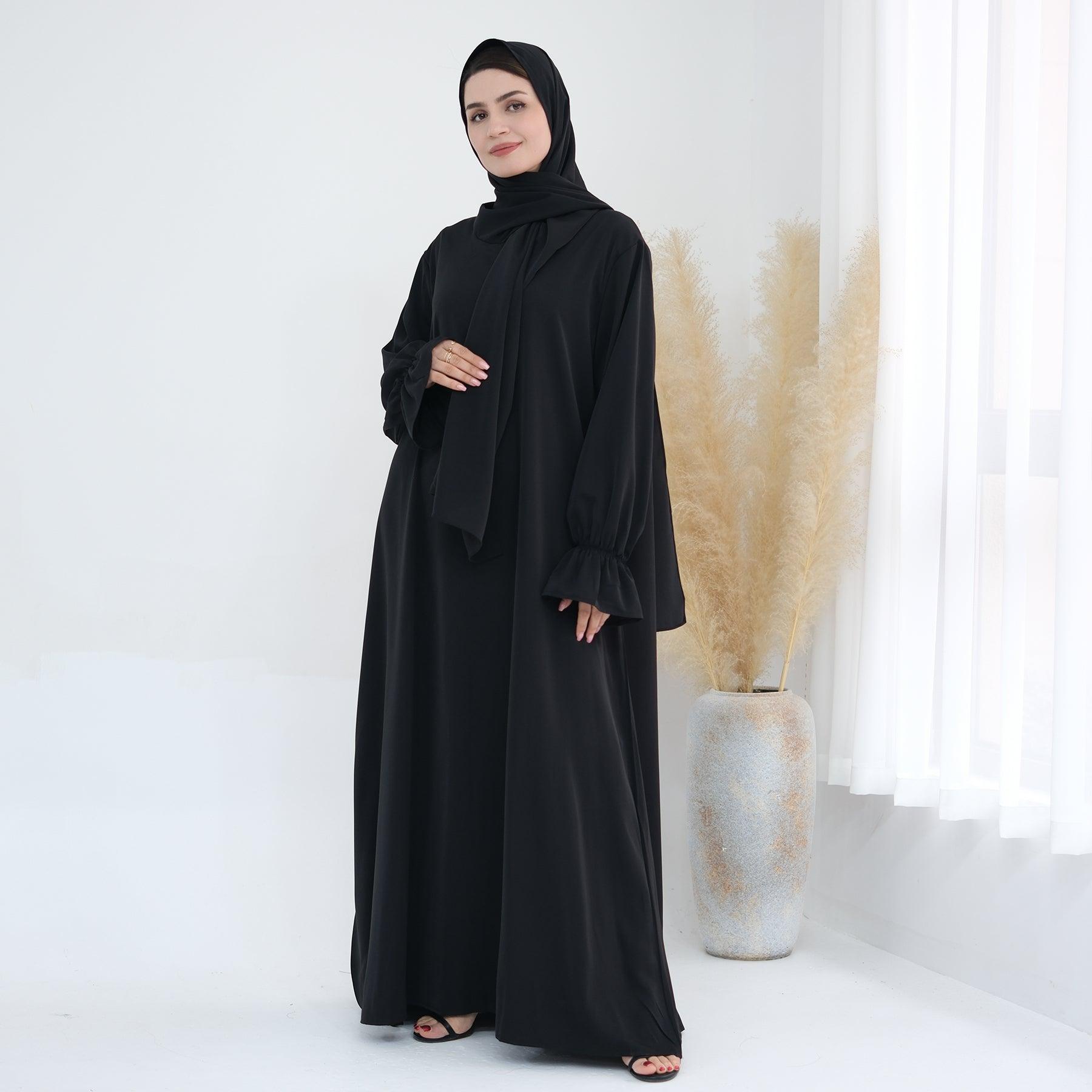 Abaya Dress with Hijab in Black | Eolante Clothing 