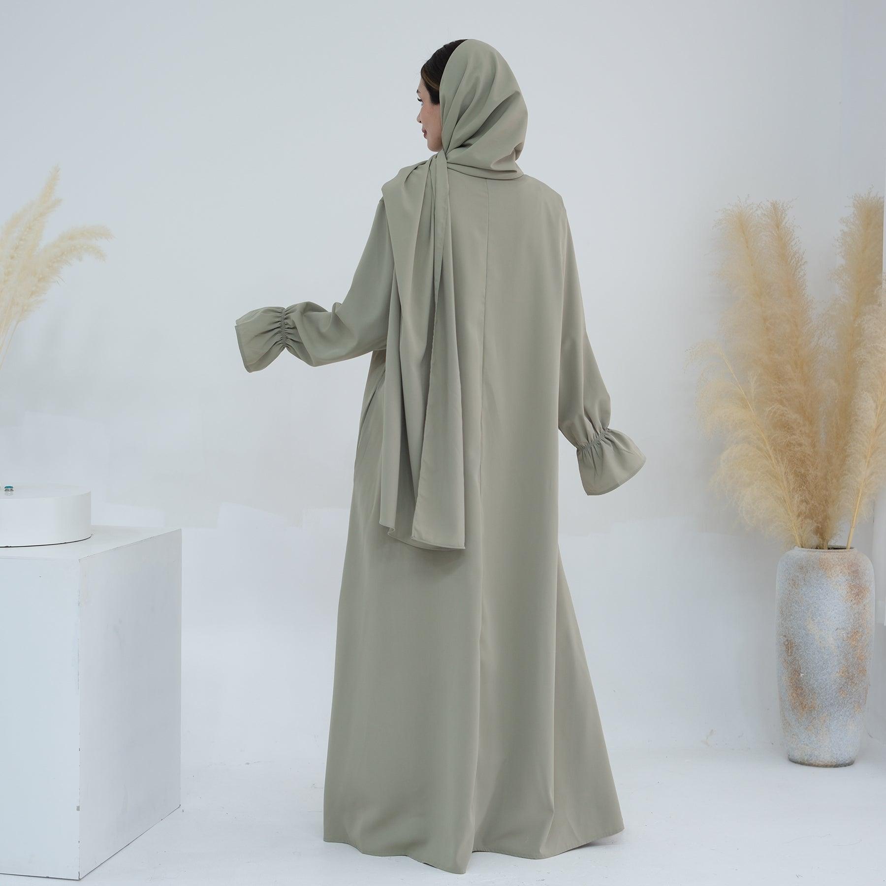 Mint Green Cinched Abaya Dress | Eolante Clothing 