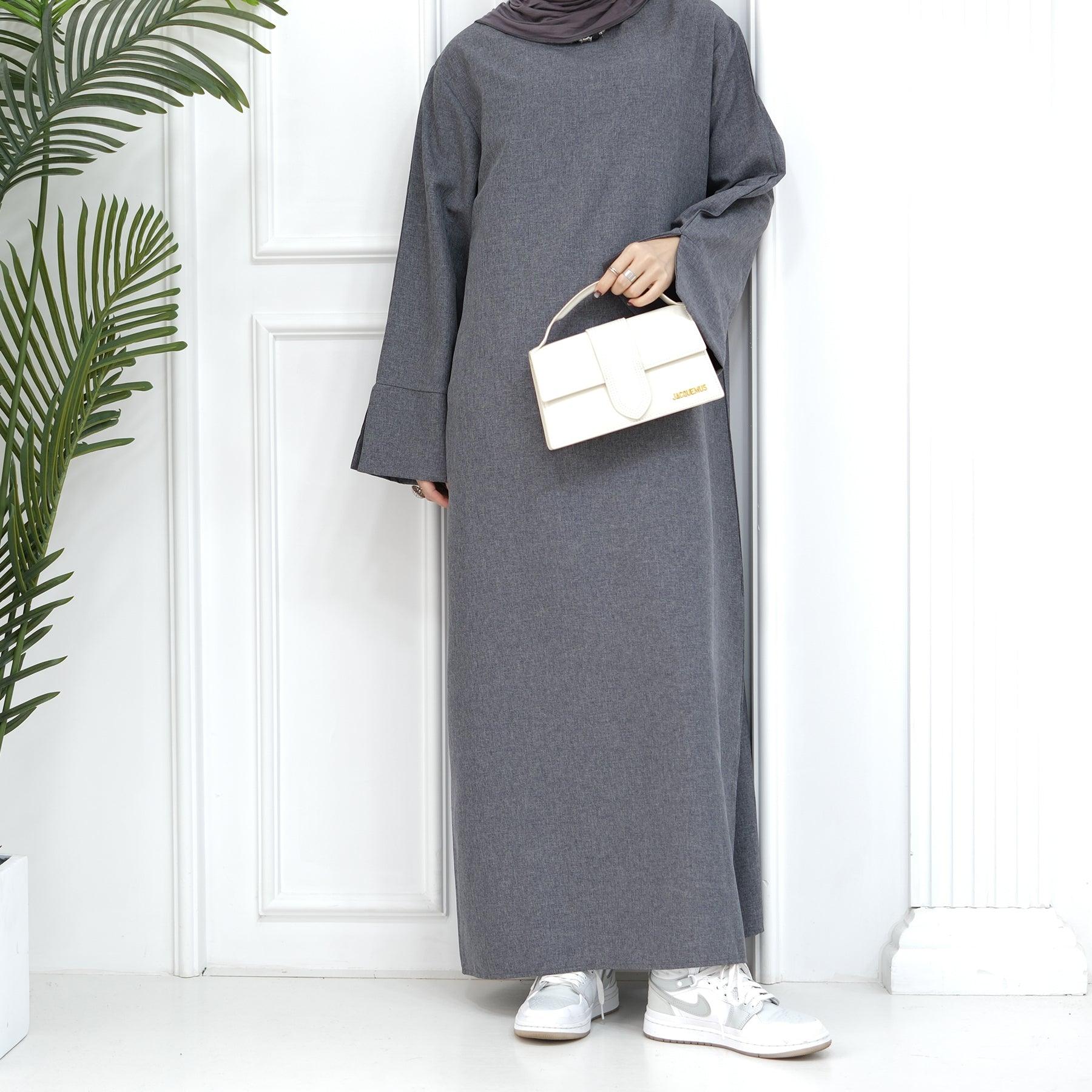 Dark Gray Casual Abaya Dress | Eolante Clothing 