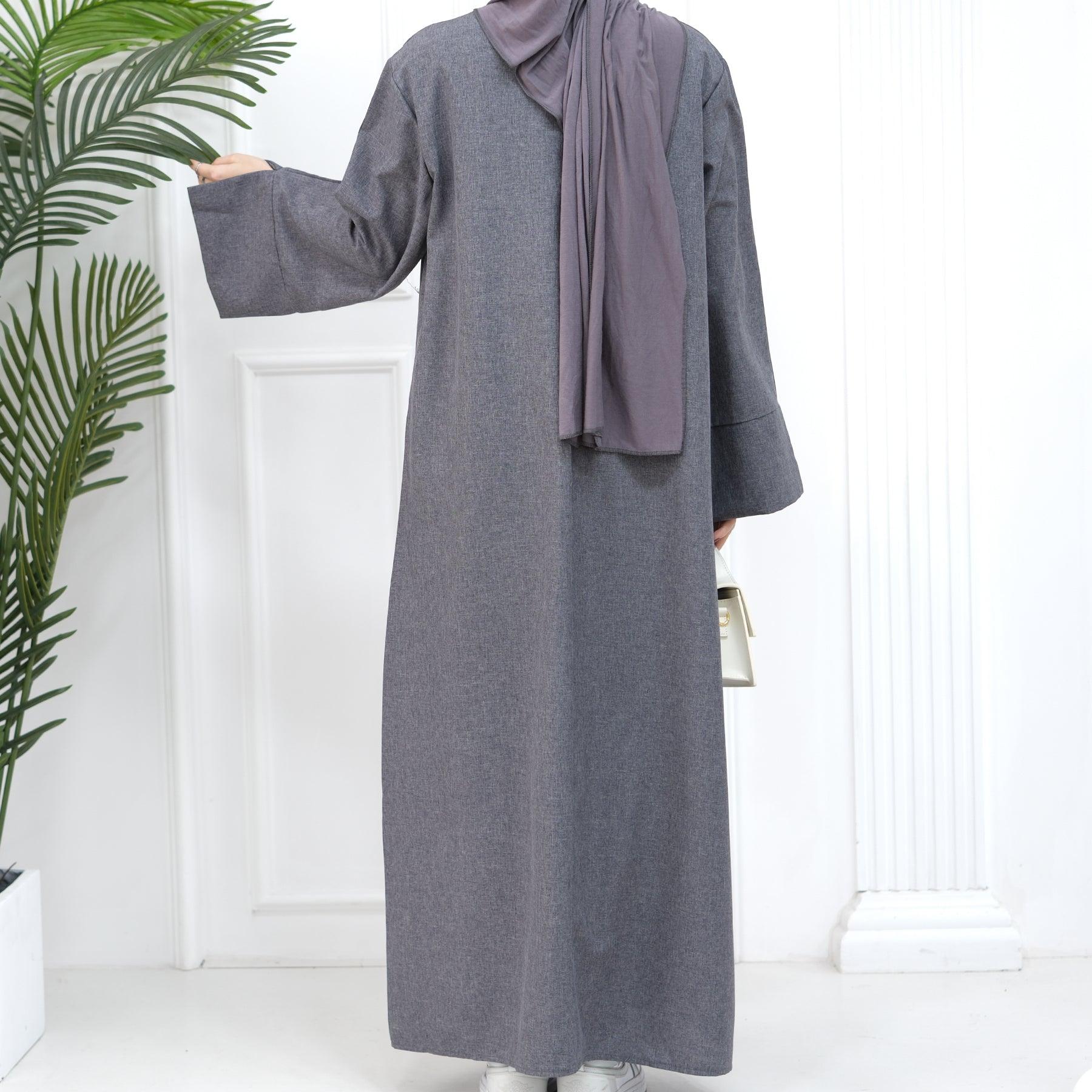 Casual Abaya Dress in Dark Gray | Eolante Clothing 