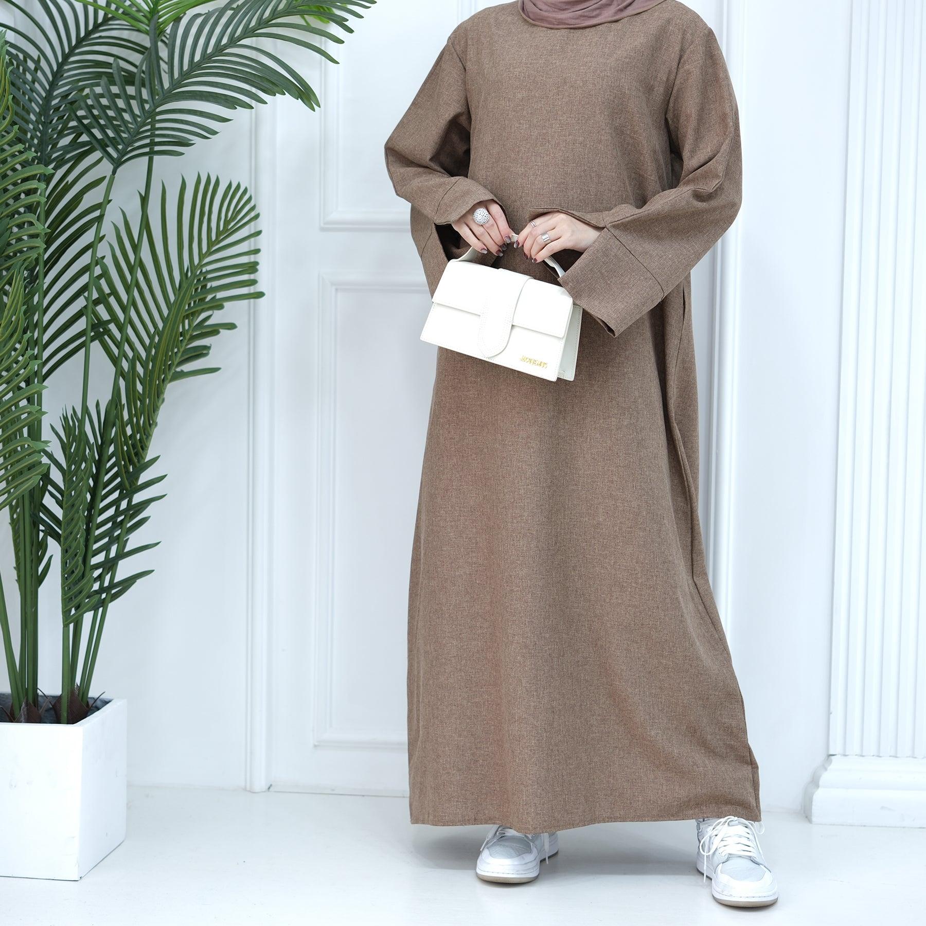 Abaya in Khaki for Everyday Wear | Eolante Clothing 