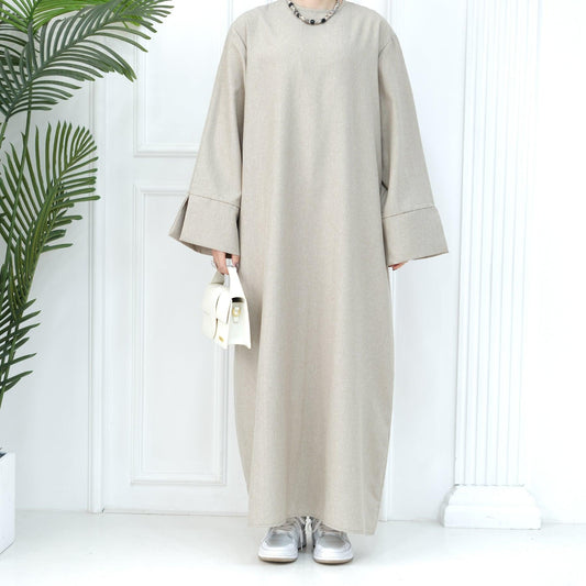 Casual Abaya in Beige | Eolante Clothing 