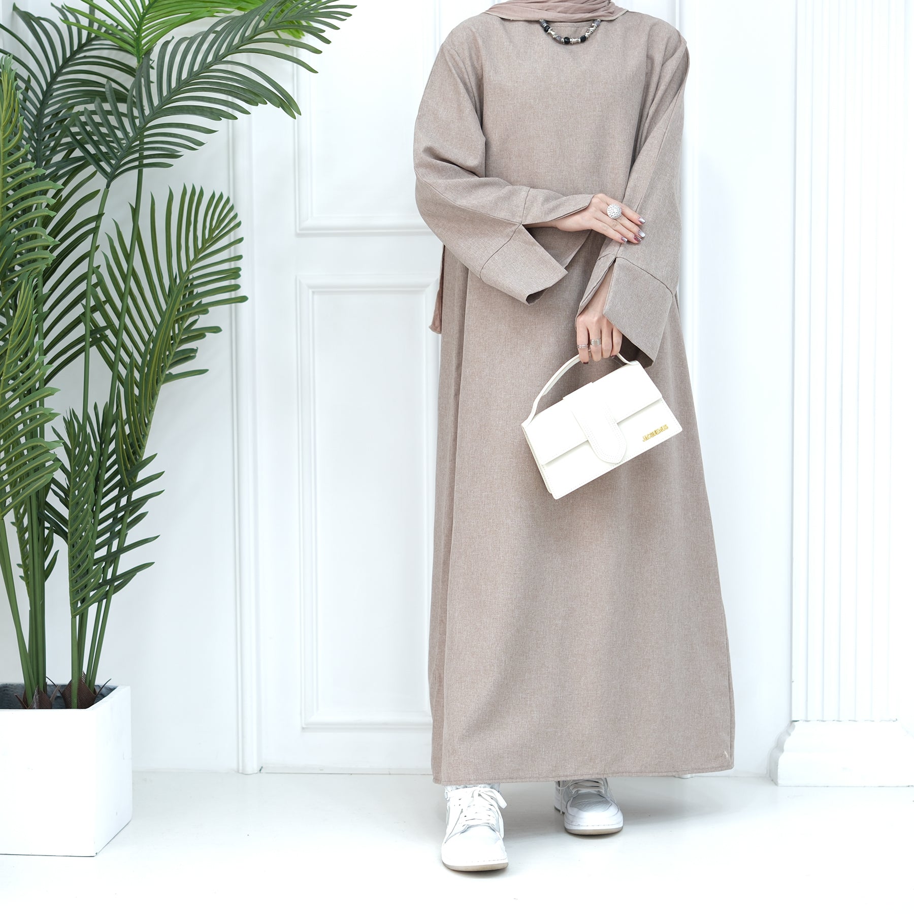 Abaya Maxi Dress with Side Slit on Sleeves | Eolante Clothing 