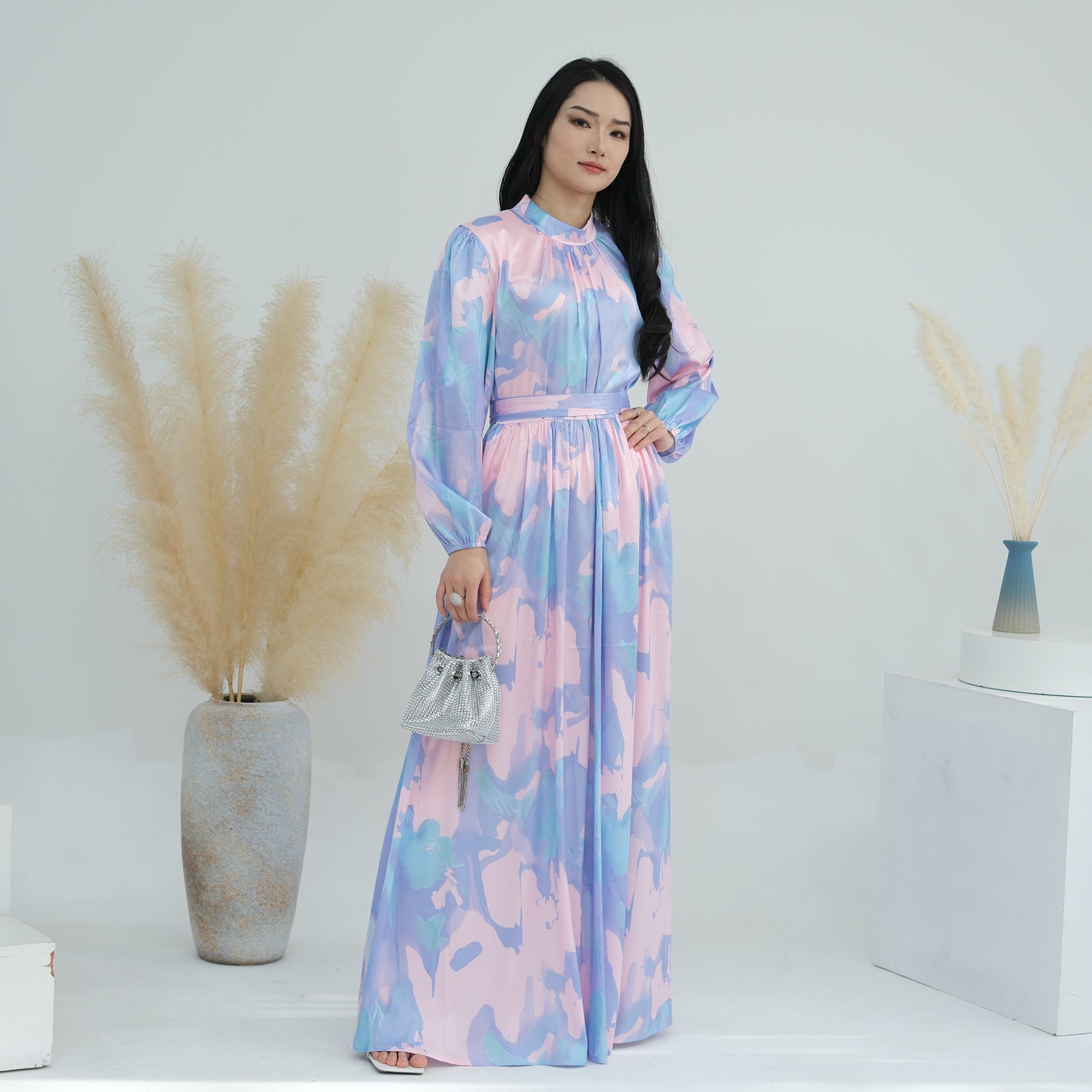 Tie-Dye Lantern Sleeve in Maxi Abaya | Eolante Clothing 