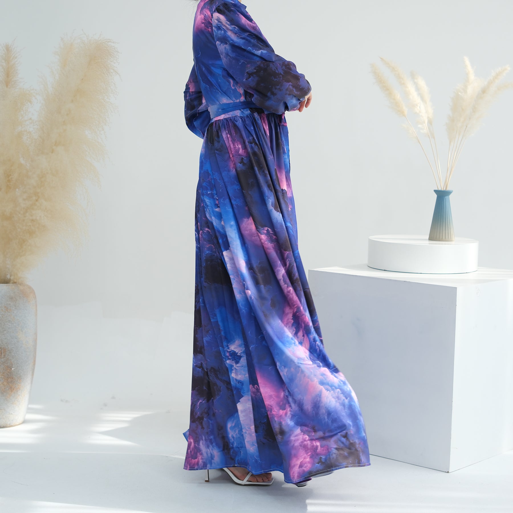 Tie-Dye Galaxy Design in High Voller Maxi Abaya | Eolante Clothing 