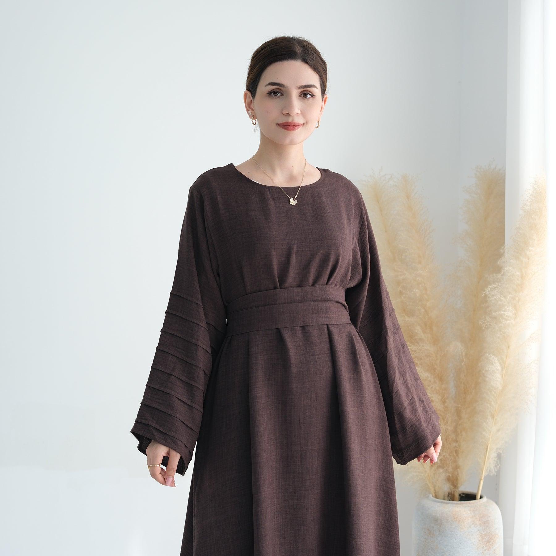 Cuff on Sleeves Maxi Abaya Dress | Eolante Clothing 