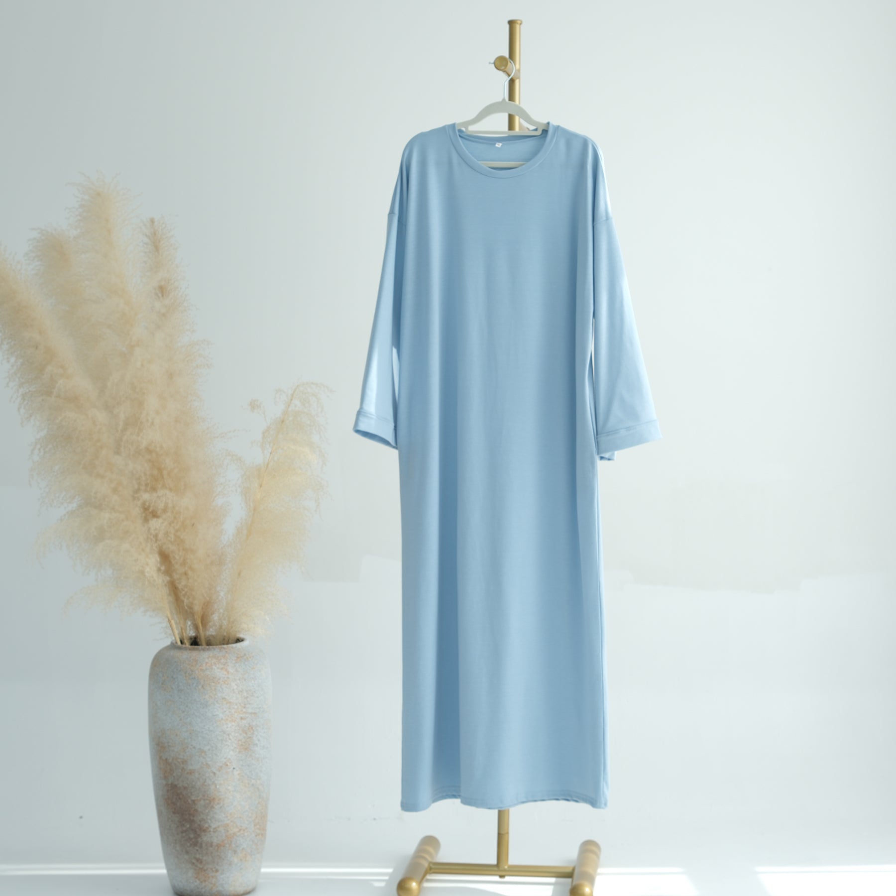 Light Blue Polyester Maxi Dress | Eolante Clothing 