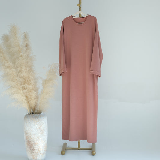 Casual Maxi Abaya in Salmon Pink | Eolante Clothing 