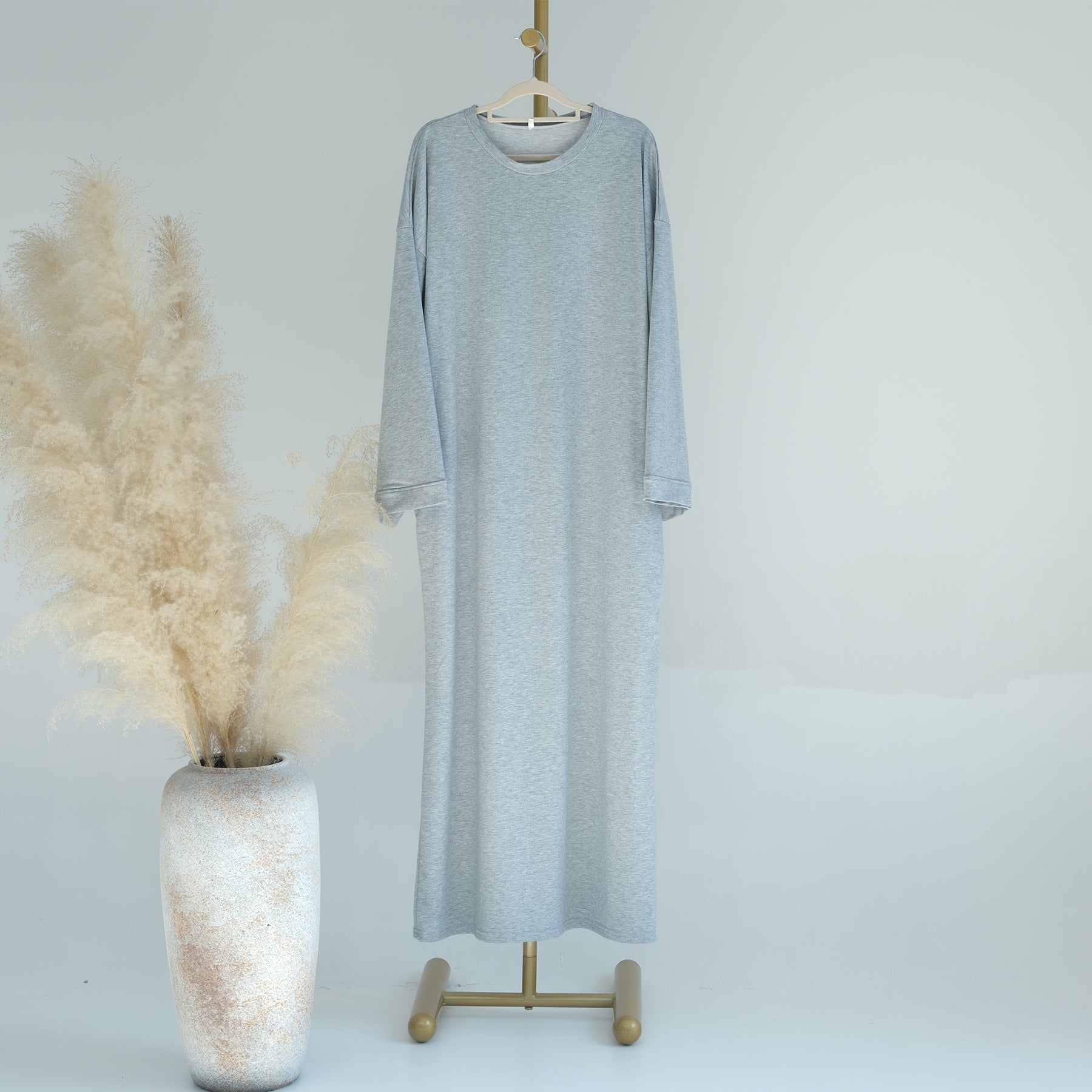 Casual Maxi Abaya in Light Gray | Eolante Clothing 