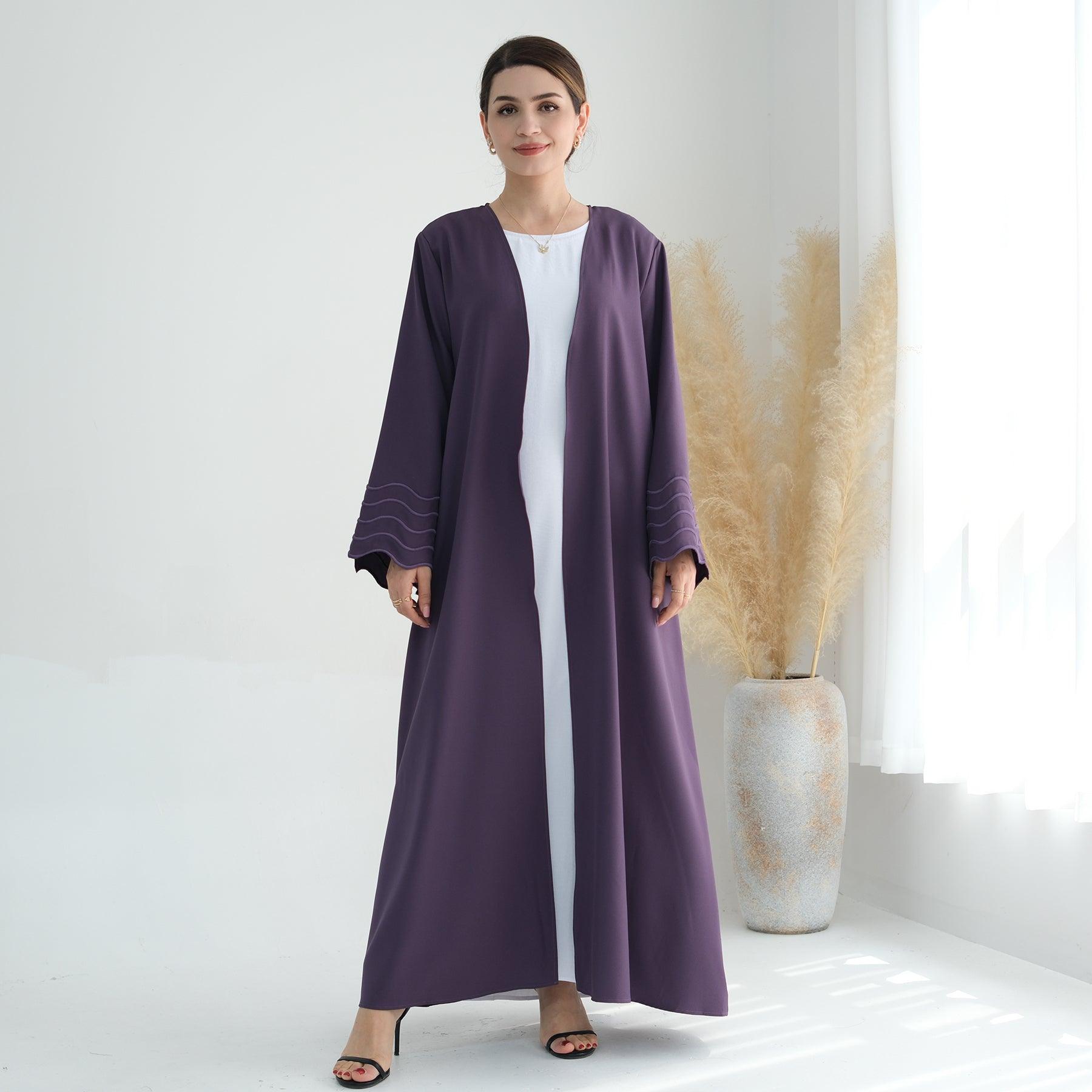 Purple Wavy Abaya with Hijab | Eolante Clothing 