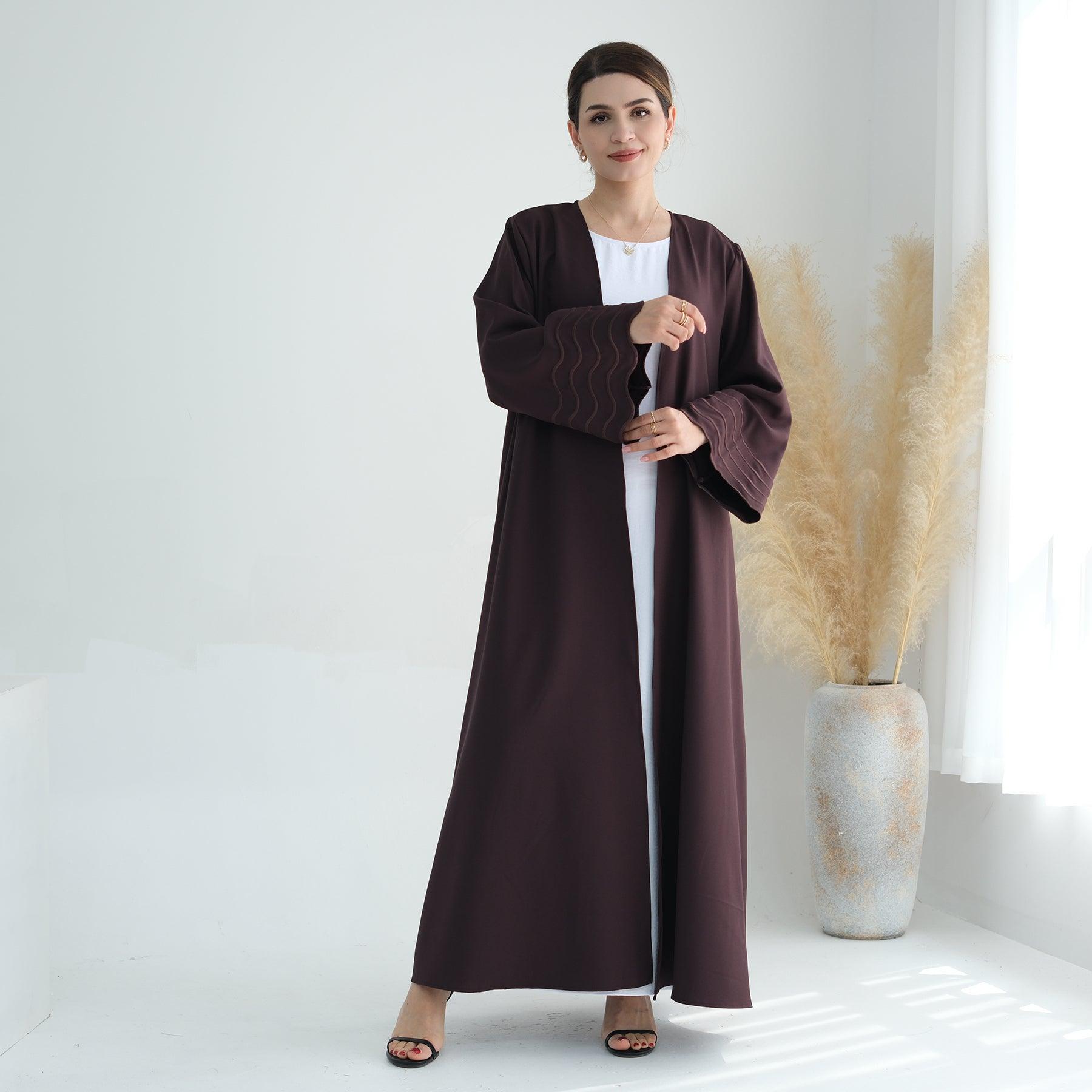 Embroidered Open Abaya with Hijab | Eolante Clothing 