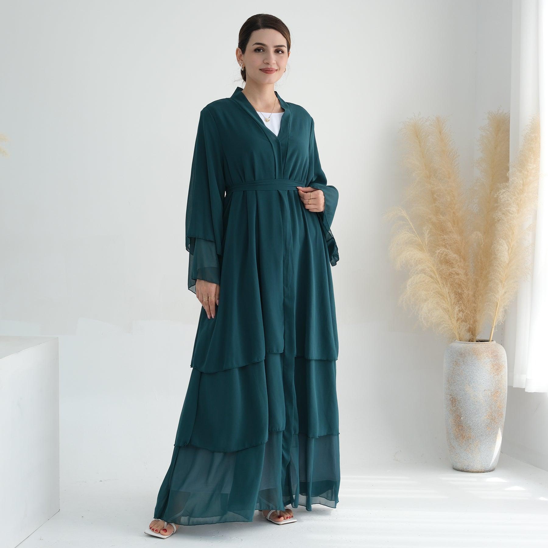 Chiffon Modest Abaya with Belt | Eolante Clothing 