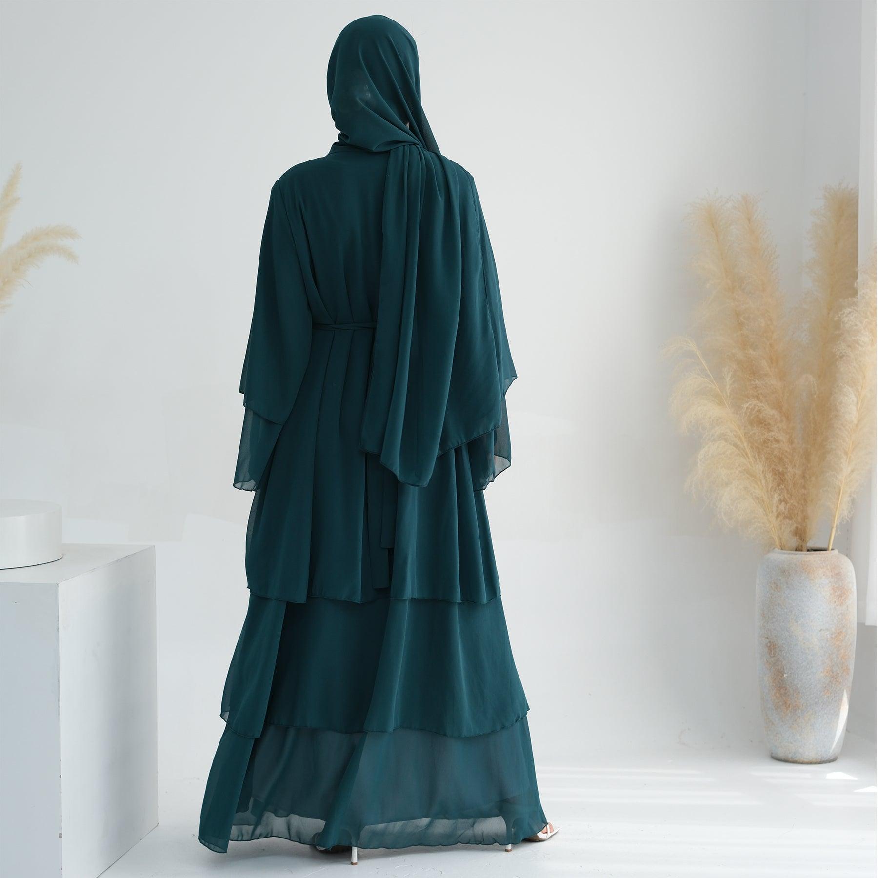 Open Abaya & Belt in Chiffon | Eolante Clothing 