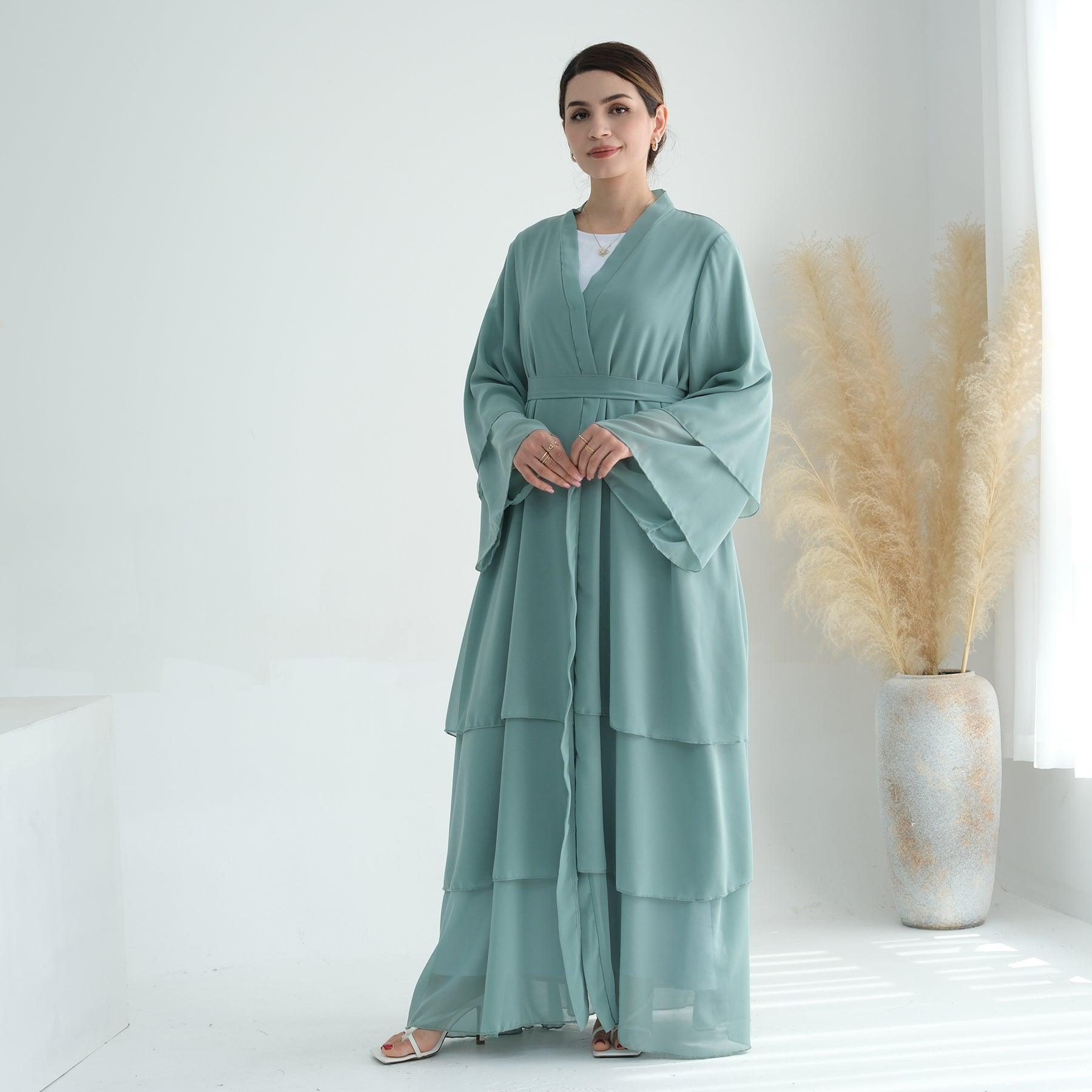 Jade Green Chiffon Abaya | Eolante Clothing 