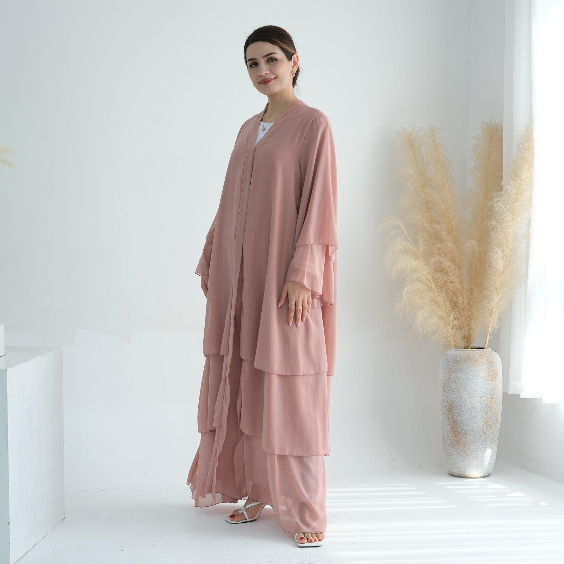 Modern Chiffon Abaya with Belt | Eolante 