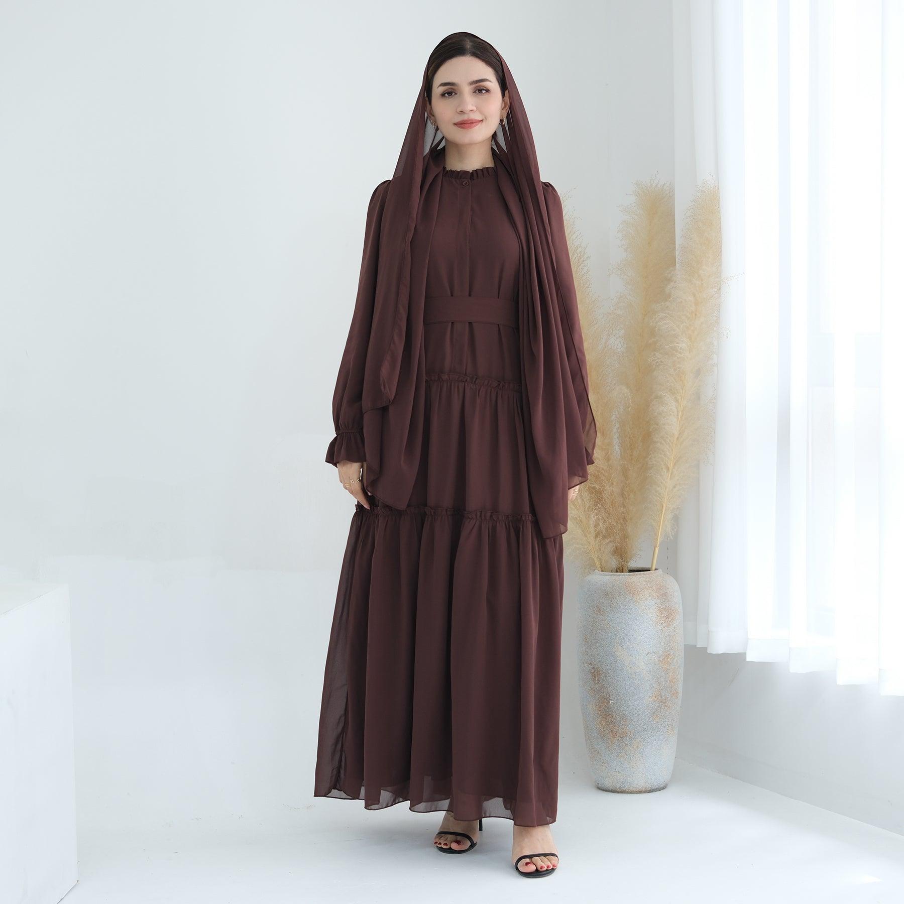 Coffee Abaya Maxi & Belt | Eolante Clothing 