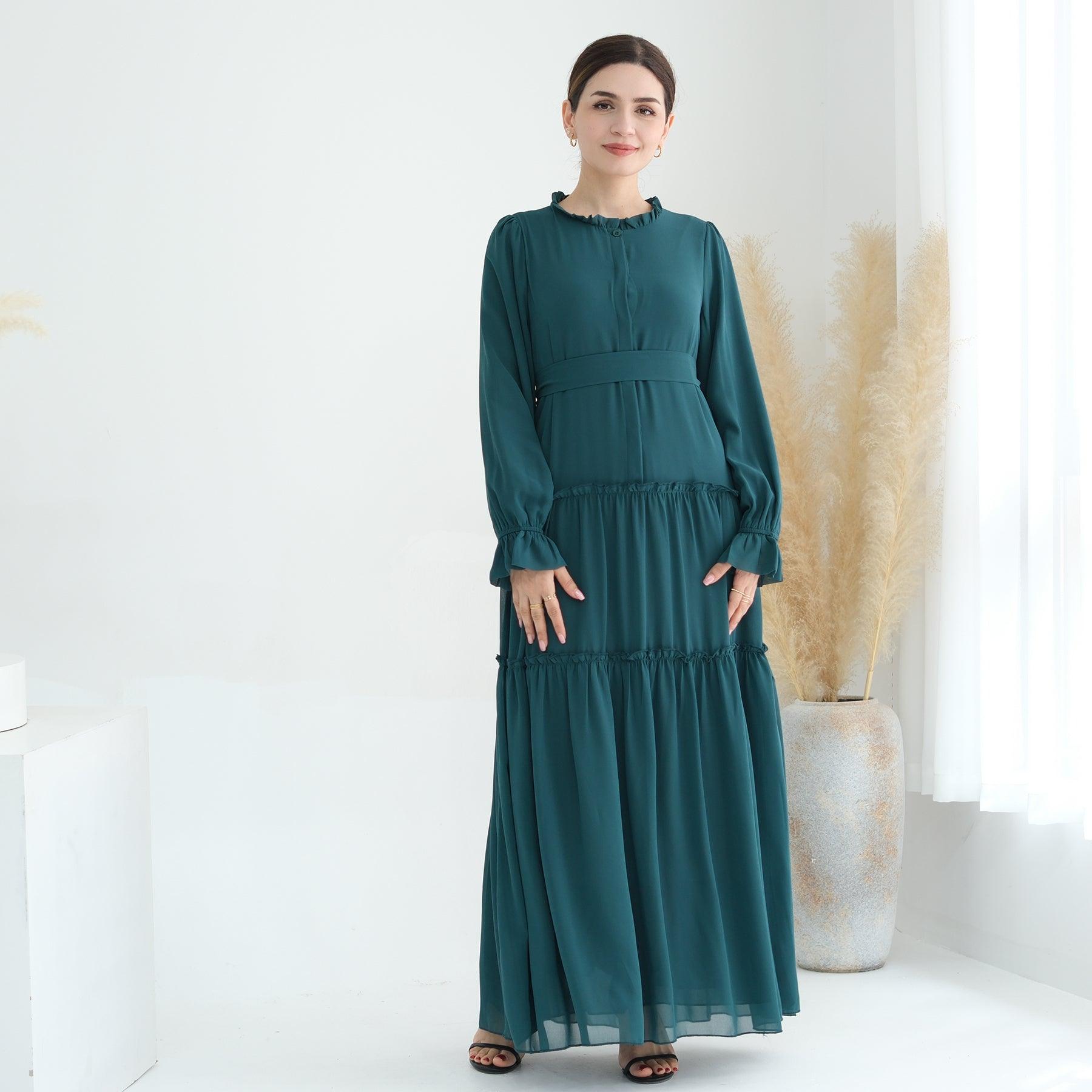 Sea Green Abaya Maxi in Chiffon | Eolante Clothing 