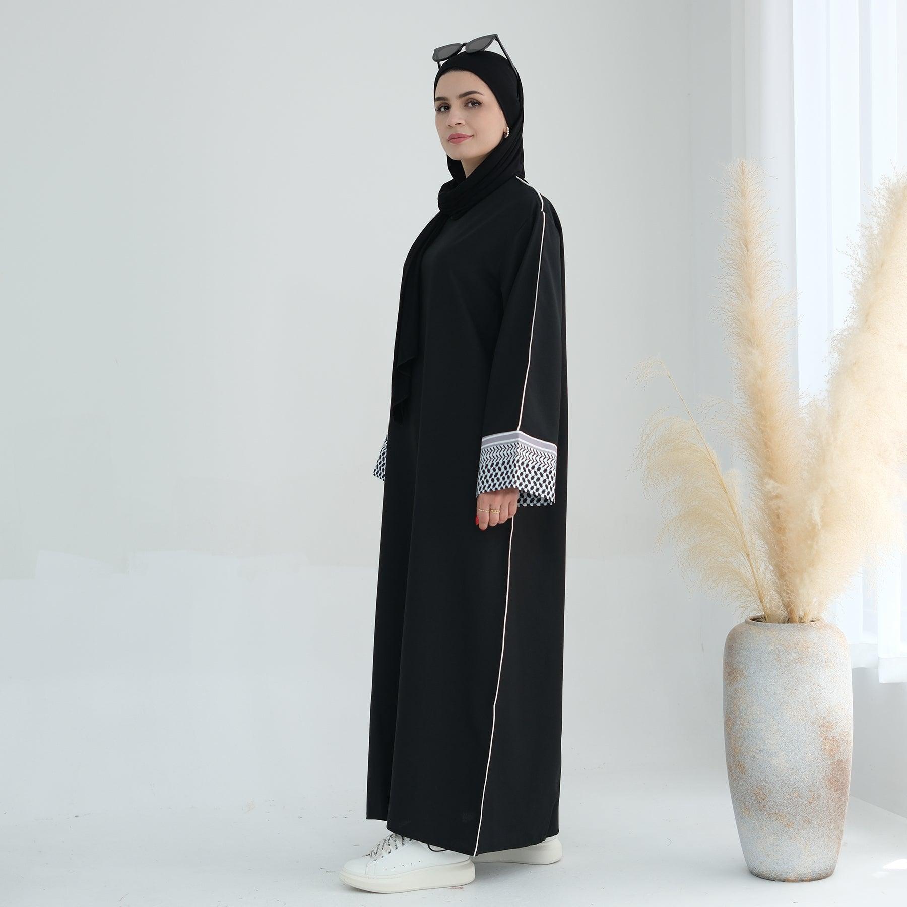 Dove Pattern Embroidered Maxi Abaya | Eolante Clothing 