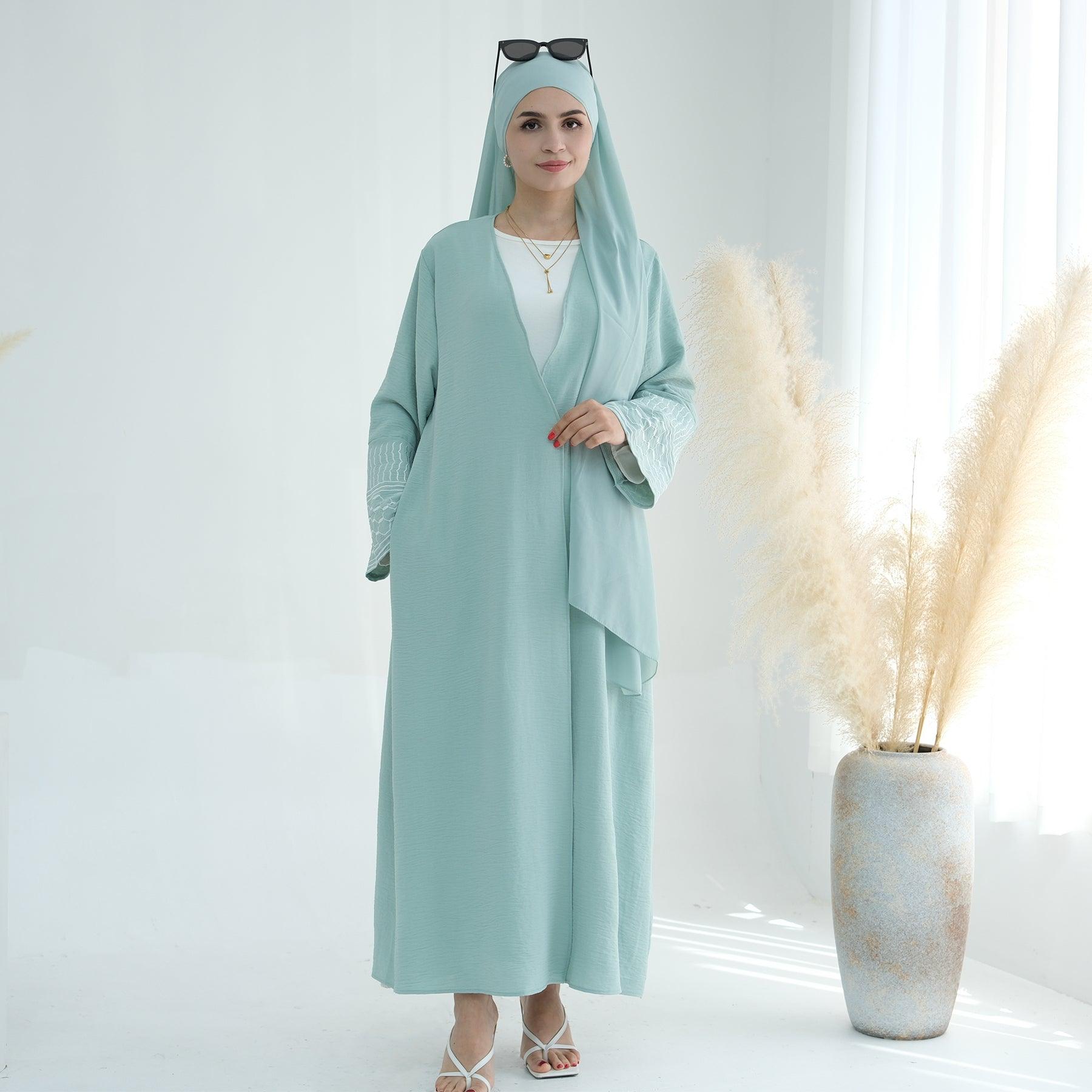 Peace Dove Abaya in Mint Green | Eolante Clothing 