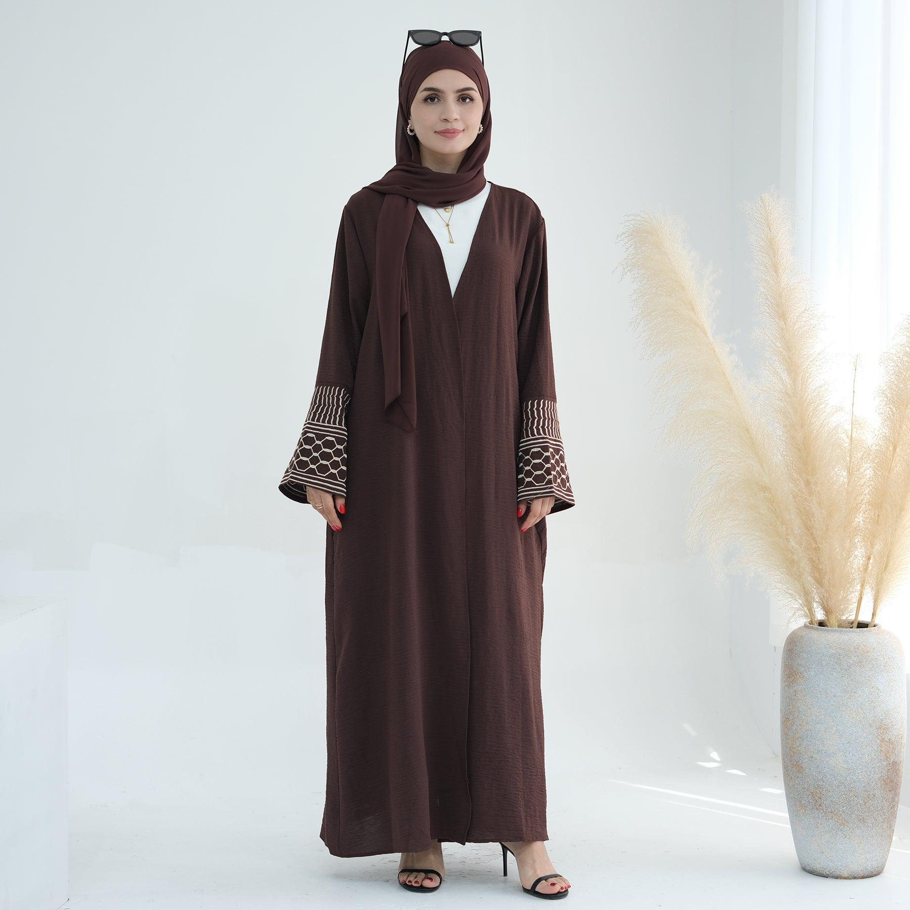 Open Abaya in Peace Dove Design | Eolante Clothing