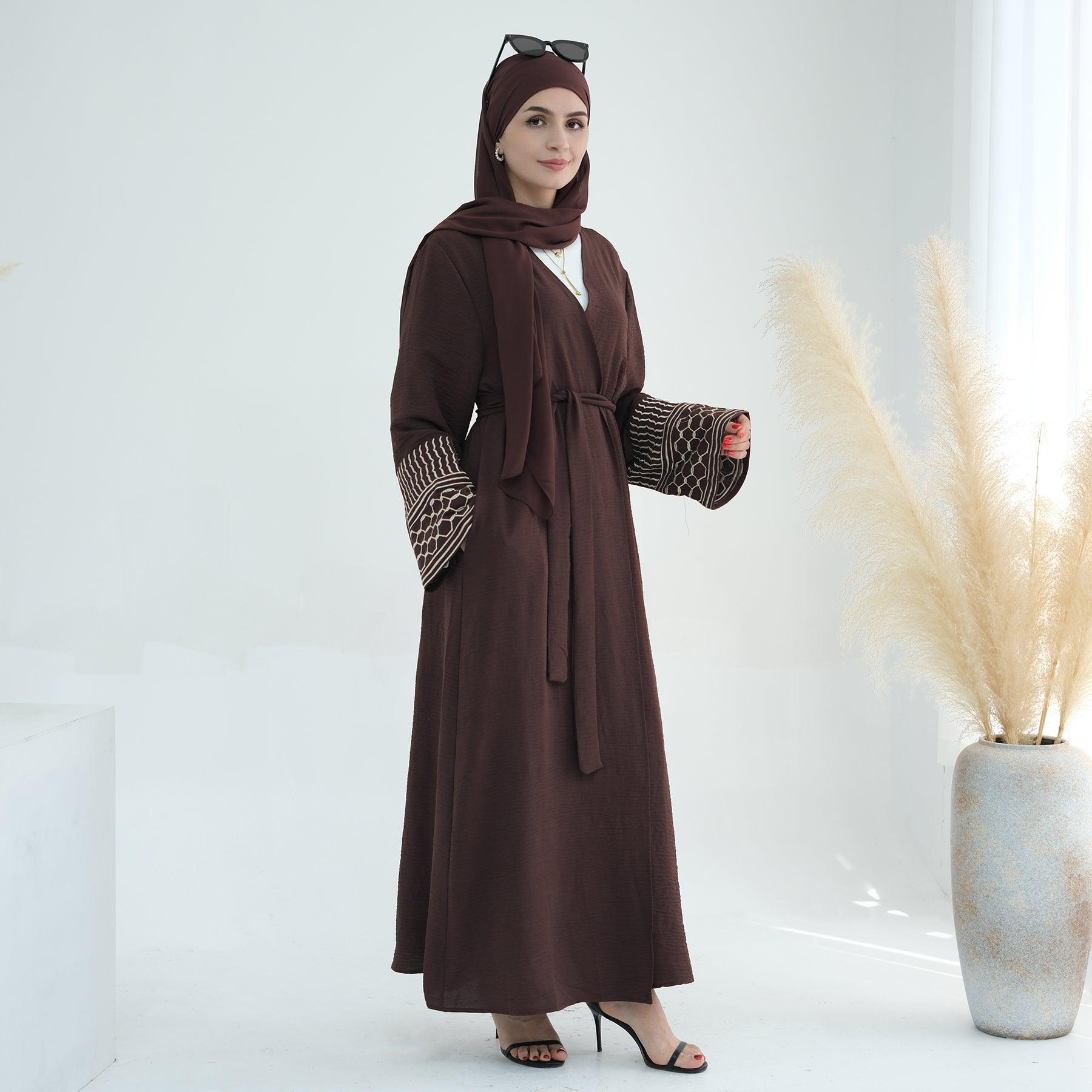 Inspired in Danya Keffiyeh Open Abaya | Eolante Clothing 