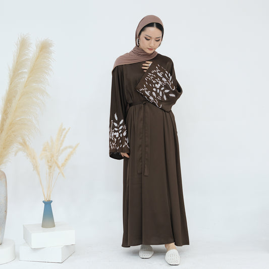 Arabic Style Embroidered Maxi Dress Abaya