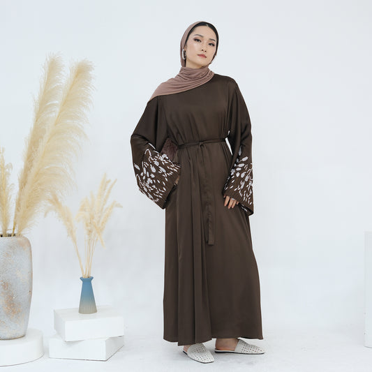 Arabic Style Embroidered Maxi Dress Abaya