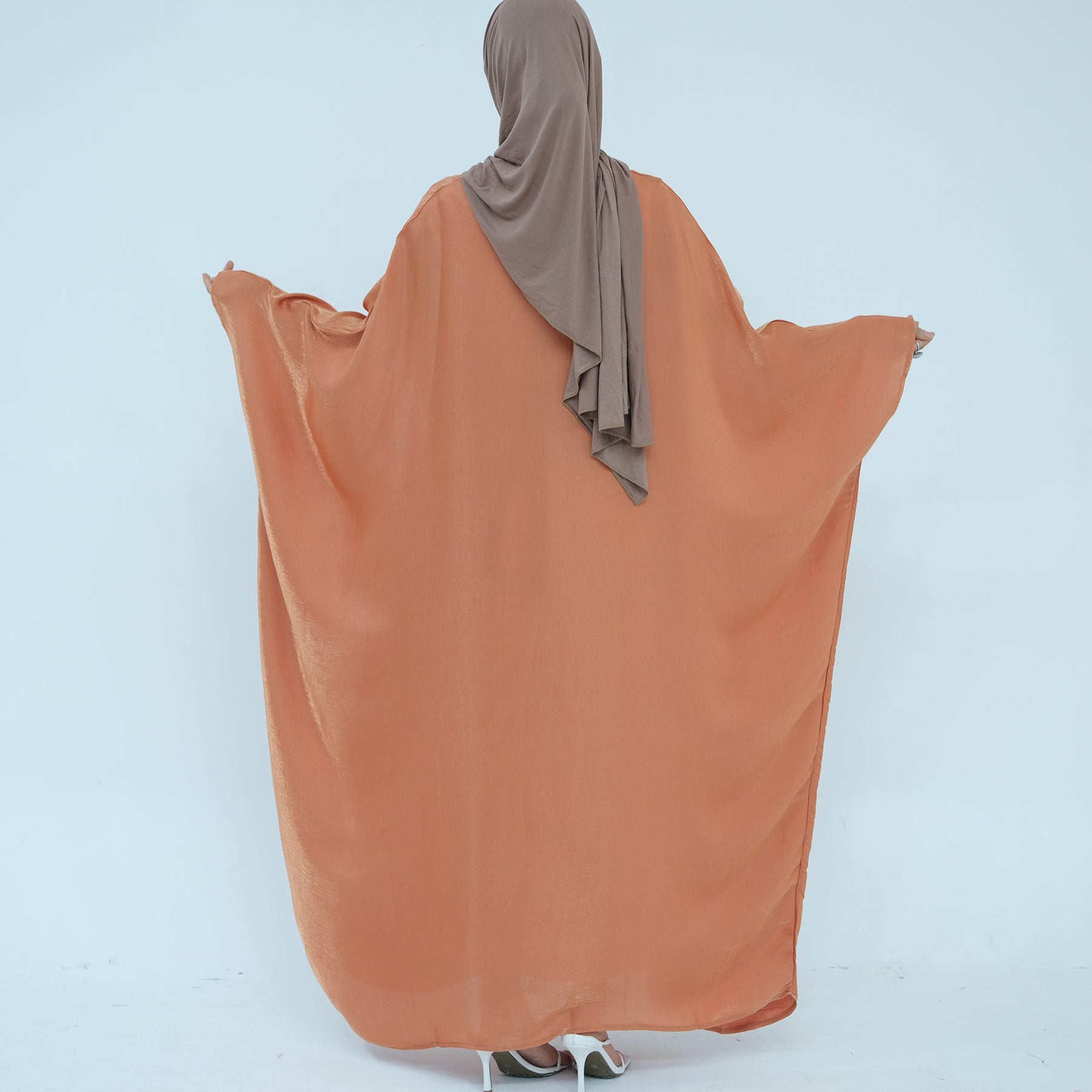 Orange Butterfly Sleeve in Maxi Abaya | Eolante Clothing 