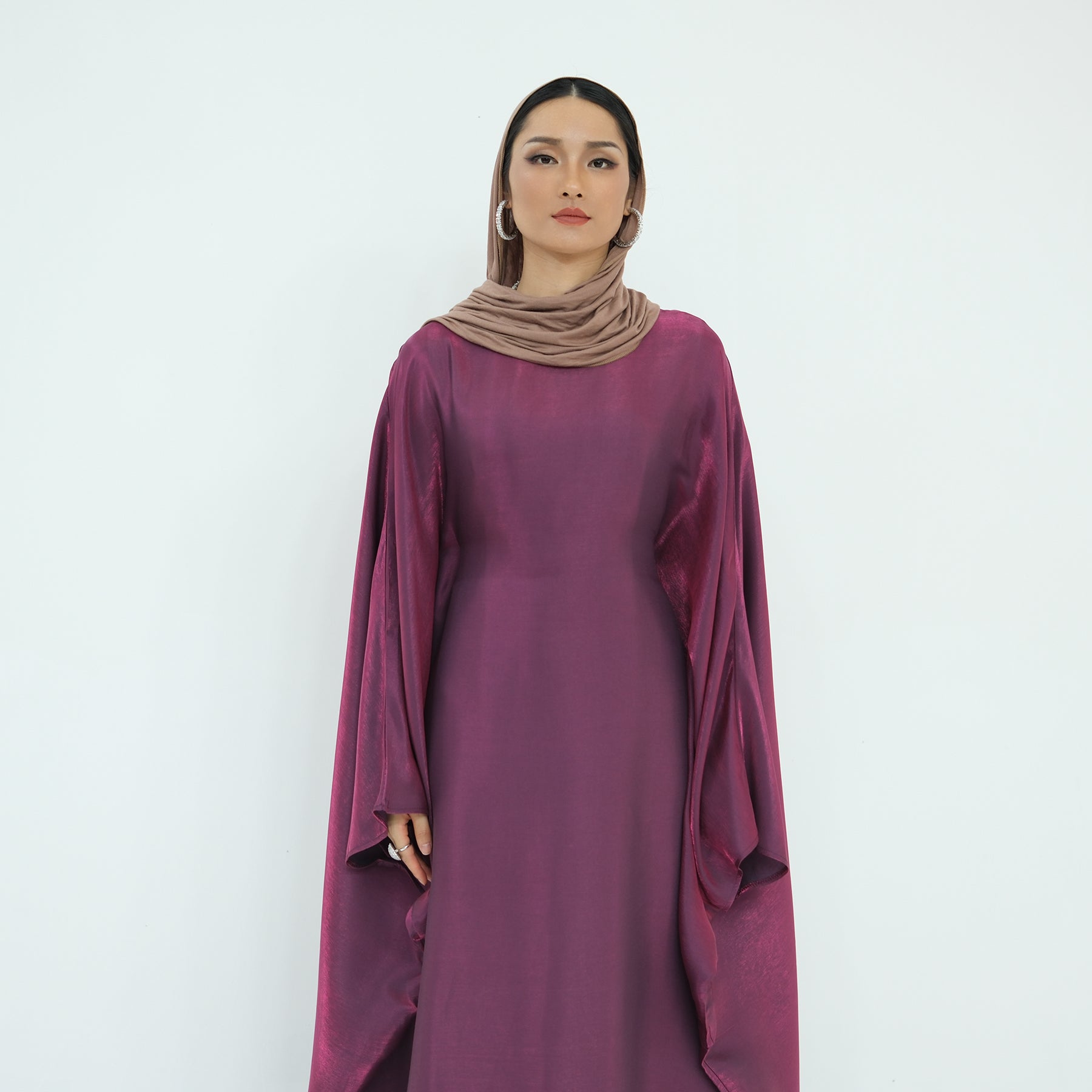 Purple Batwing Sleeve in Maxi Abaya | Eolante Clothing 