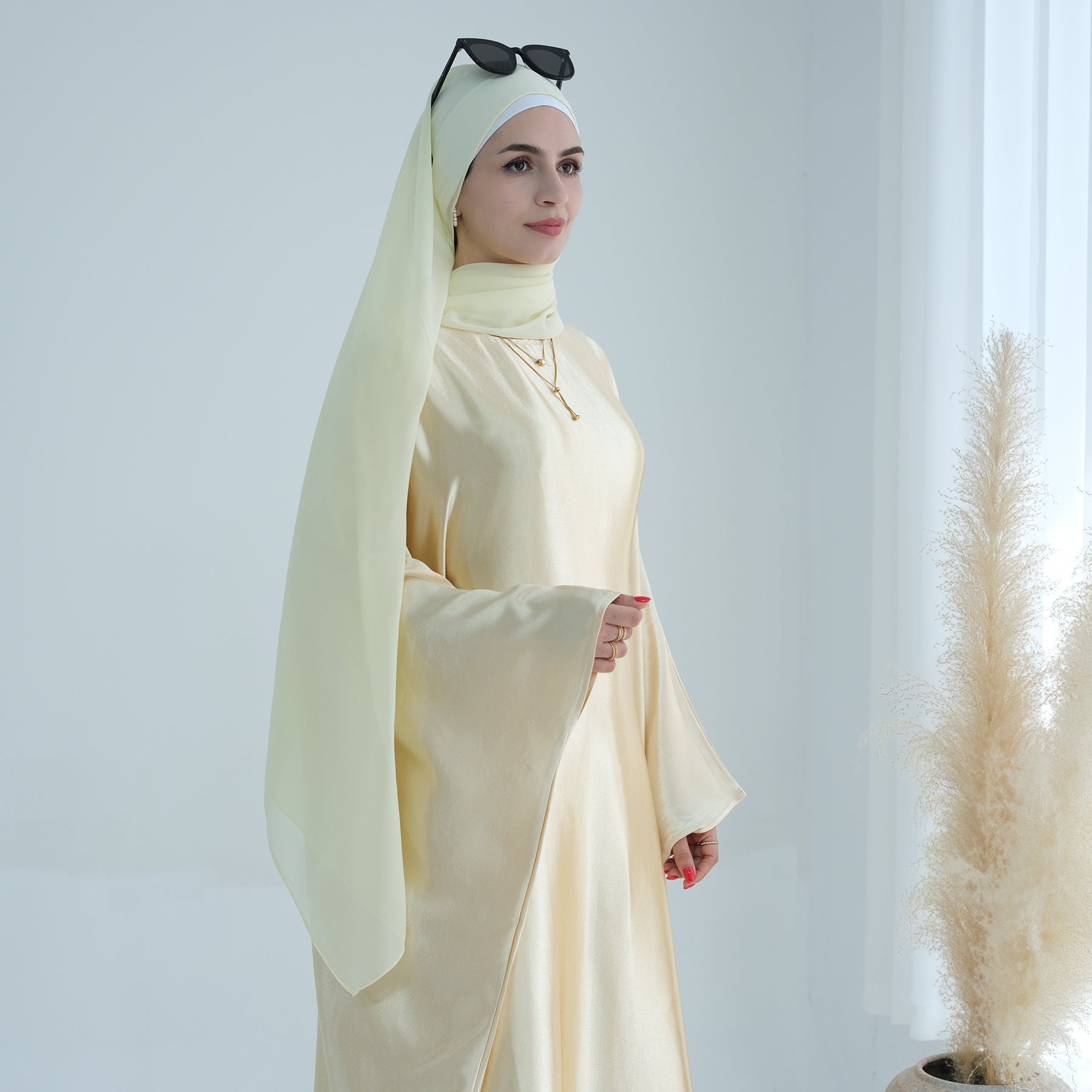 Satin Batwing Maxi Dress abaya | Eolante Clothing 