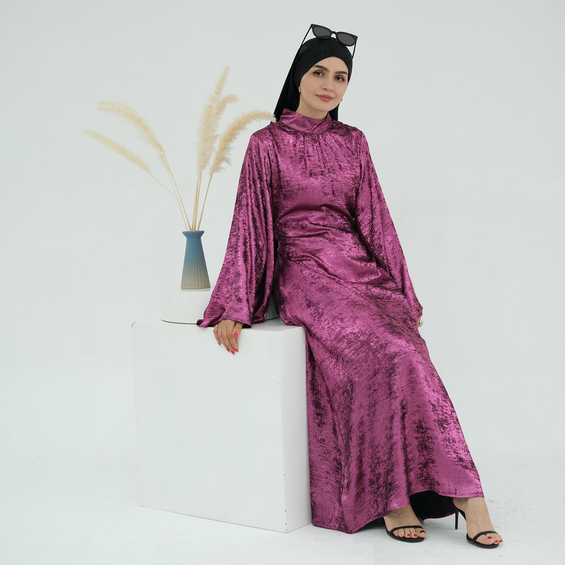 Maxi Abaya in Velvet Magenta | Eolante Clothing 