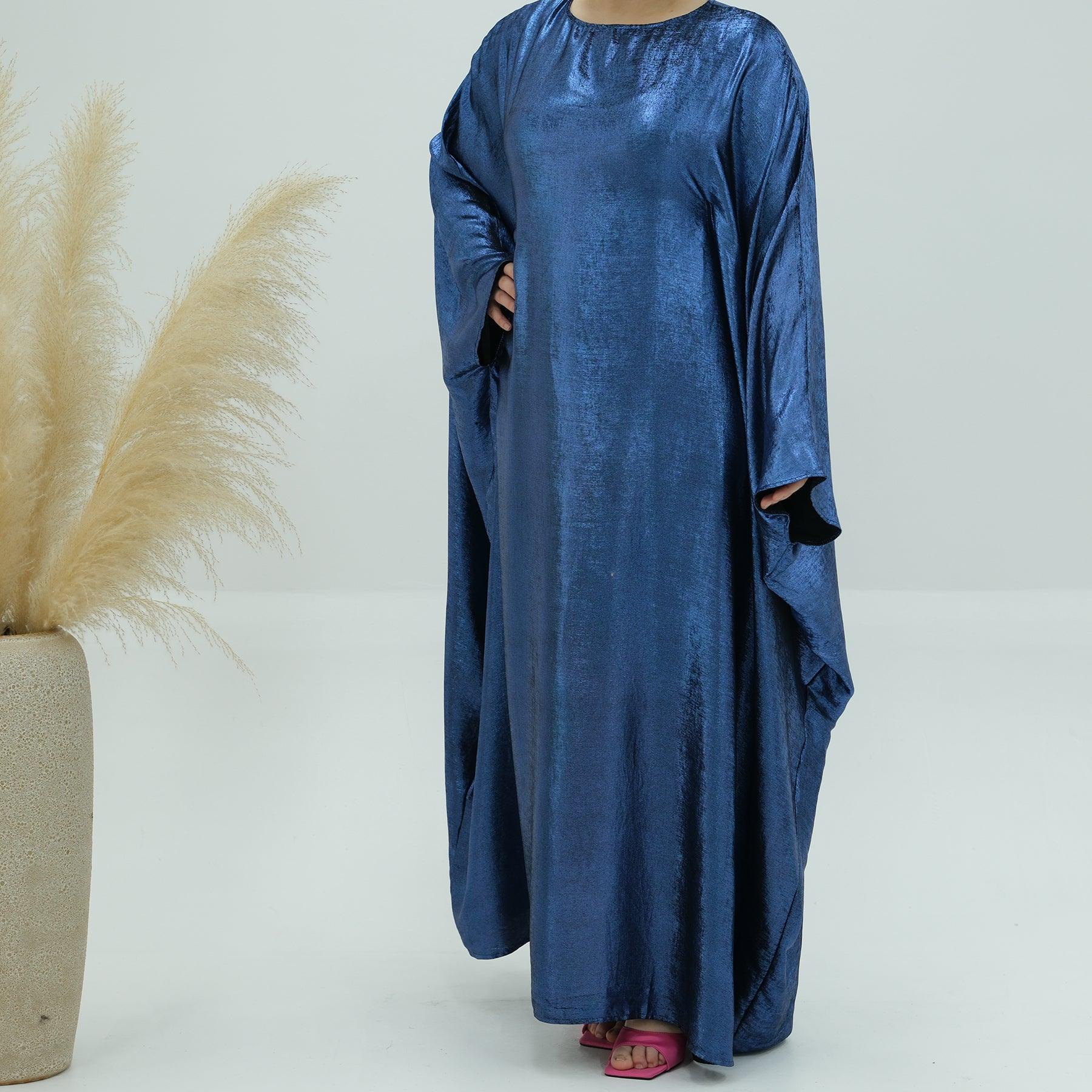 Butterfly Sleeves Abaya in Blue | Eolante Clothing 