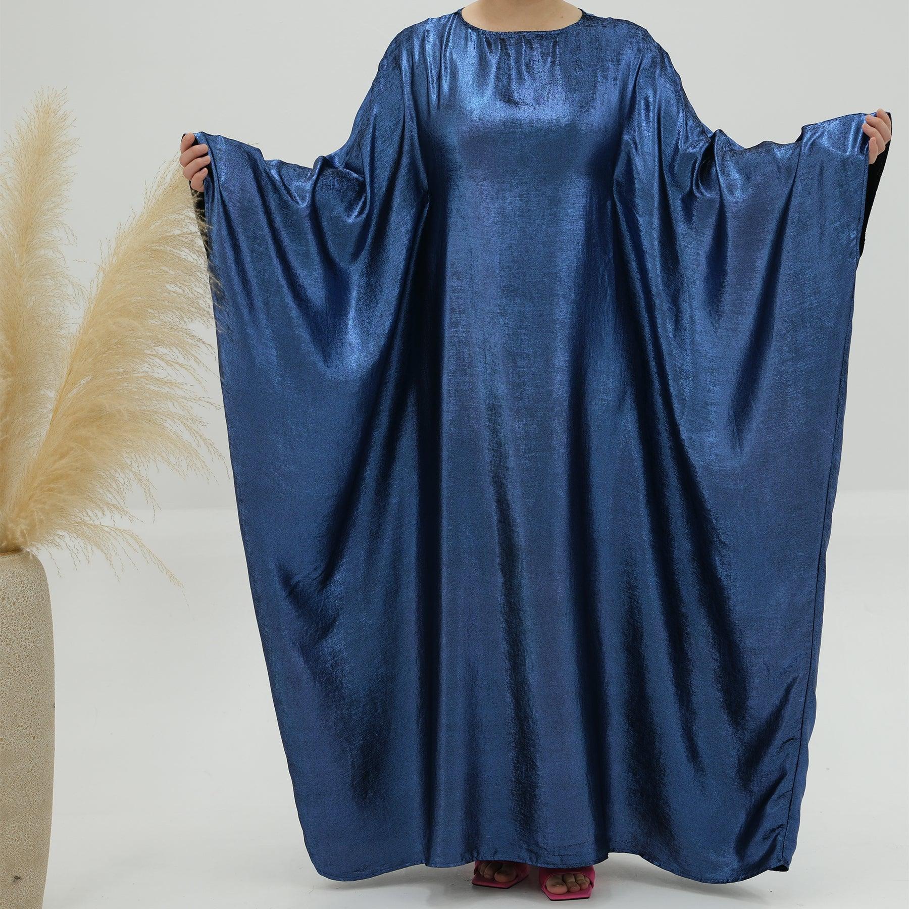 Metallic Abaya Dress in Blue | Eolante Clothing 