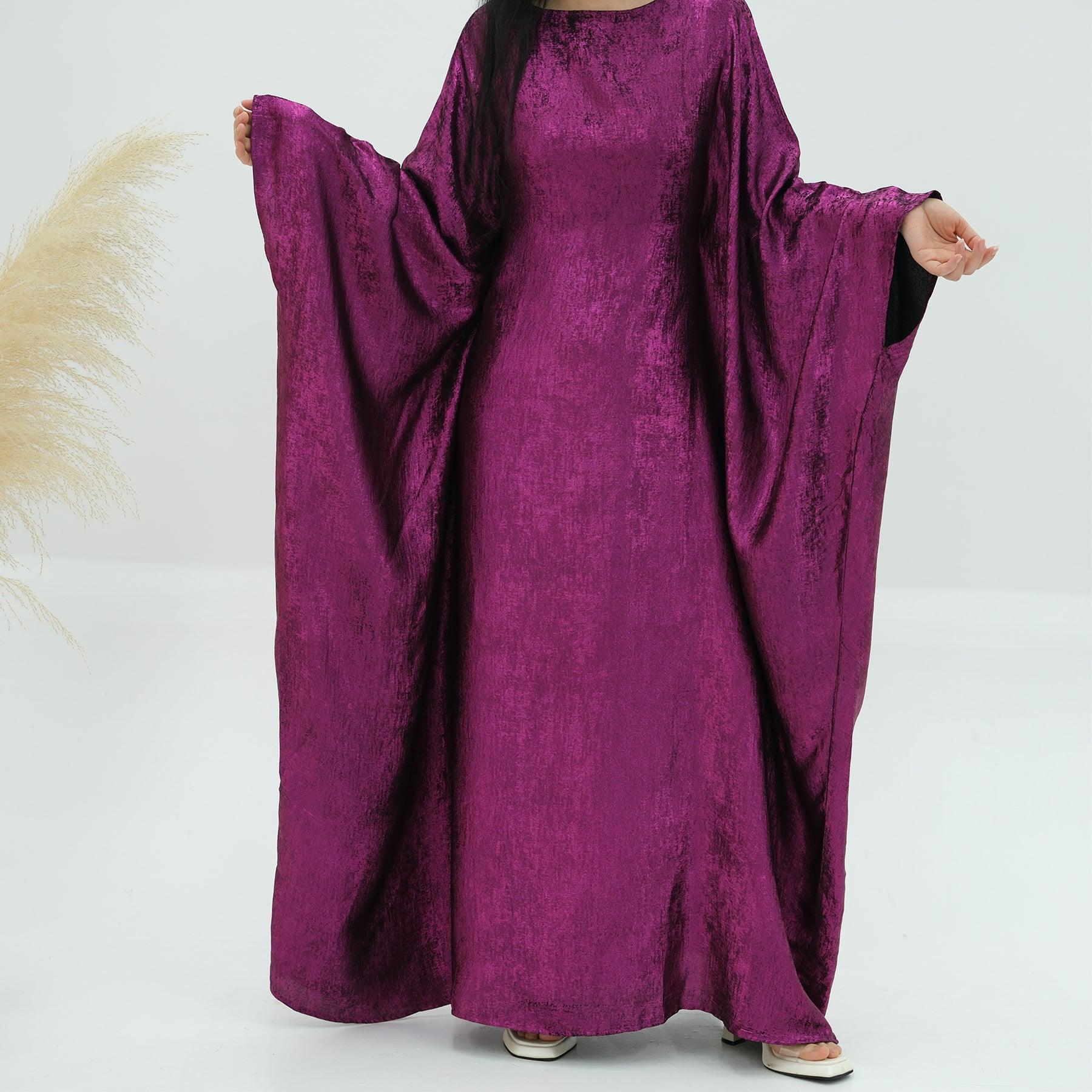 Maxi Abaya in Metallic Magenta | Eolante Clothing 