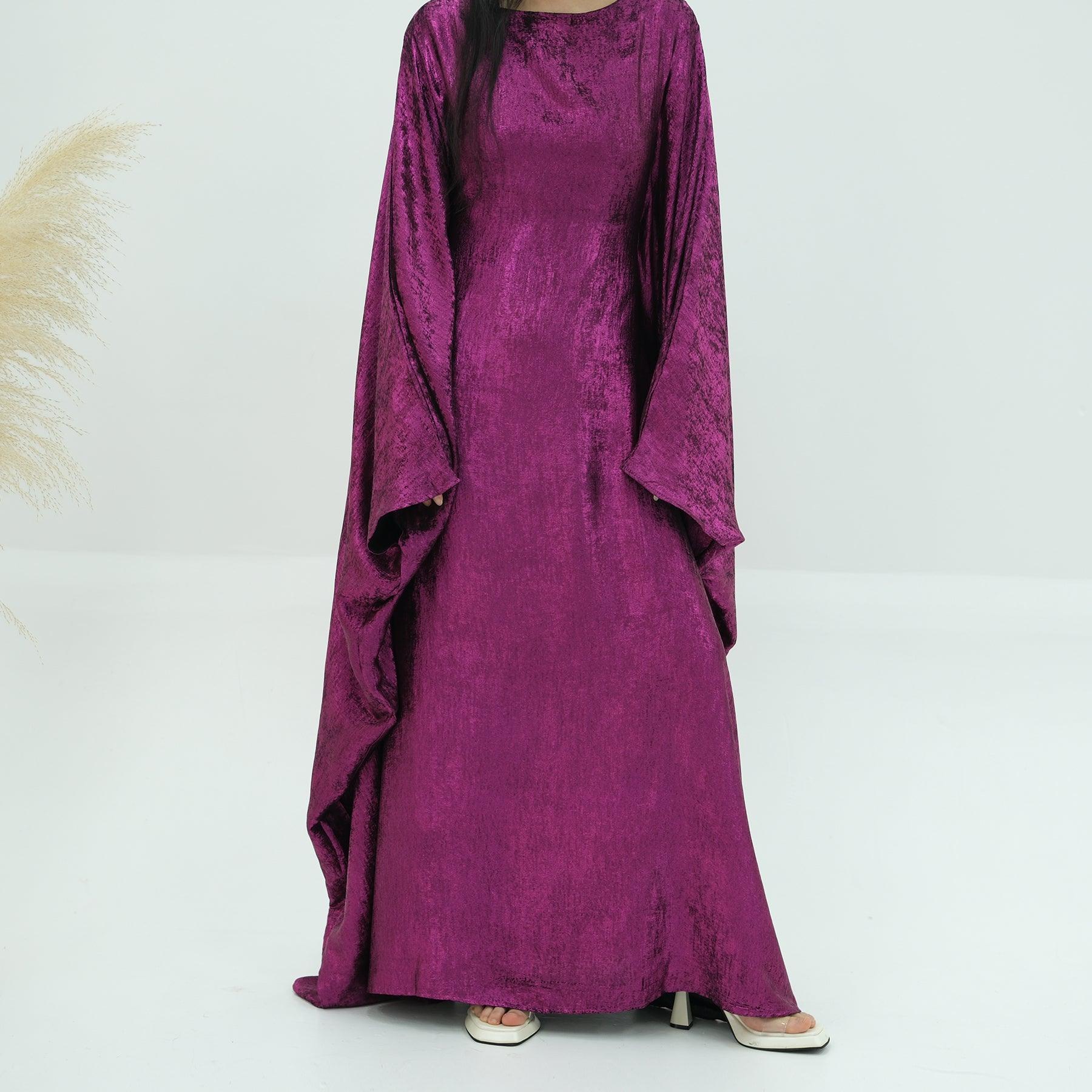 Metallic Magenta Abaya Dress | Eolante Clothing 