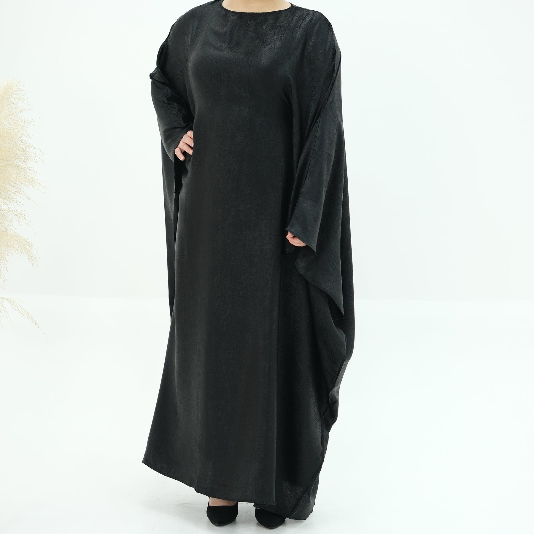 Metallic Butterfly Sleeves Dress Abaya - ANNA - Eolante Clothing