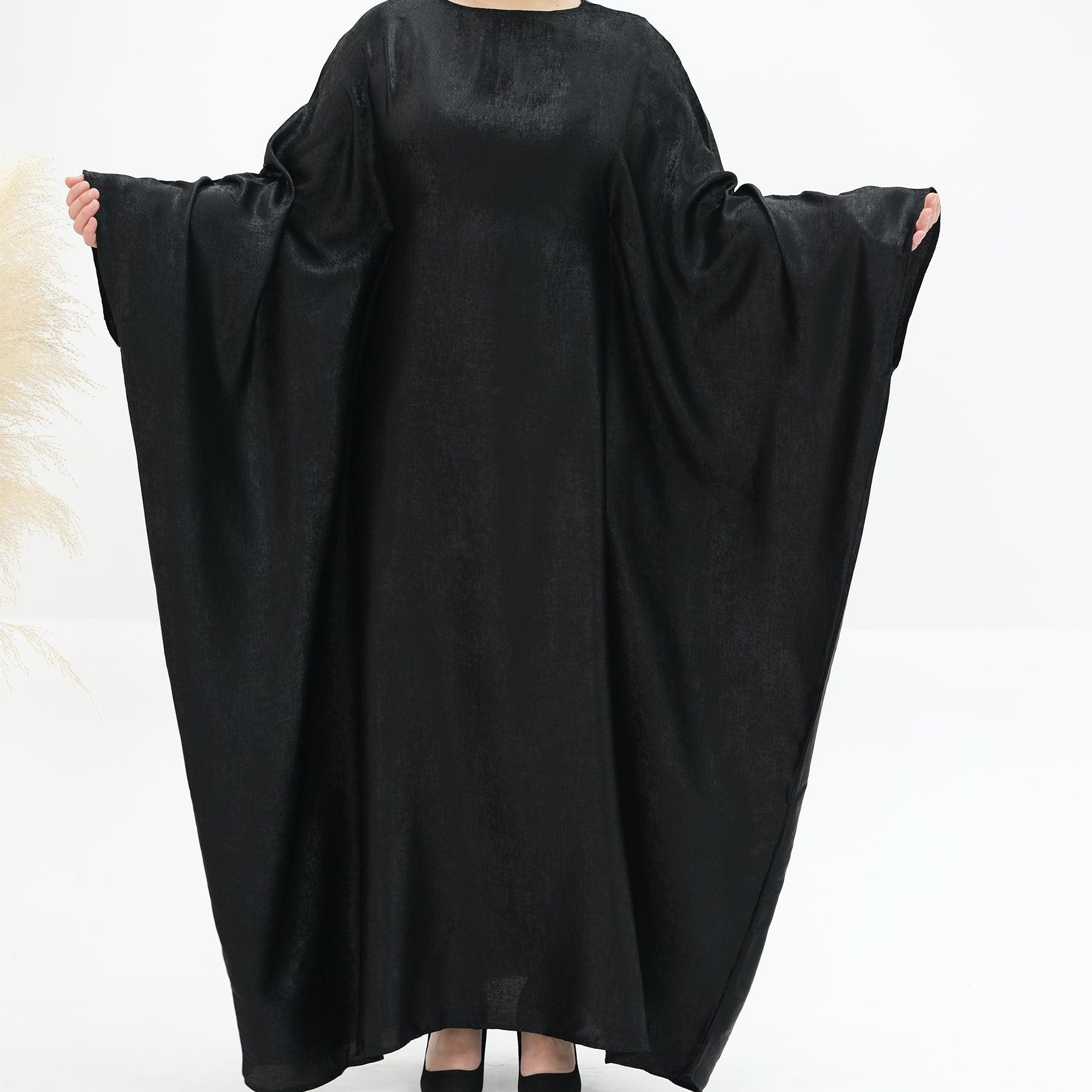 Metallic Butterfly Sleeves Dress Abaya - ANNA - Eolante Clothing