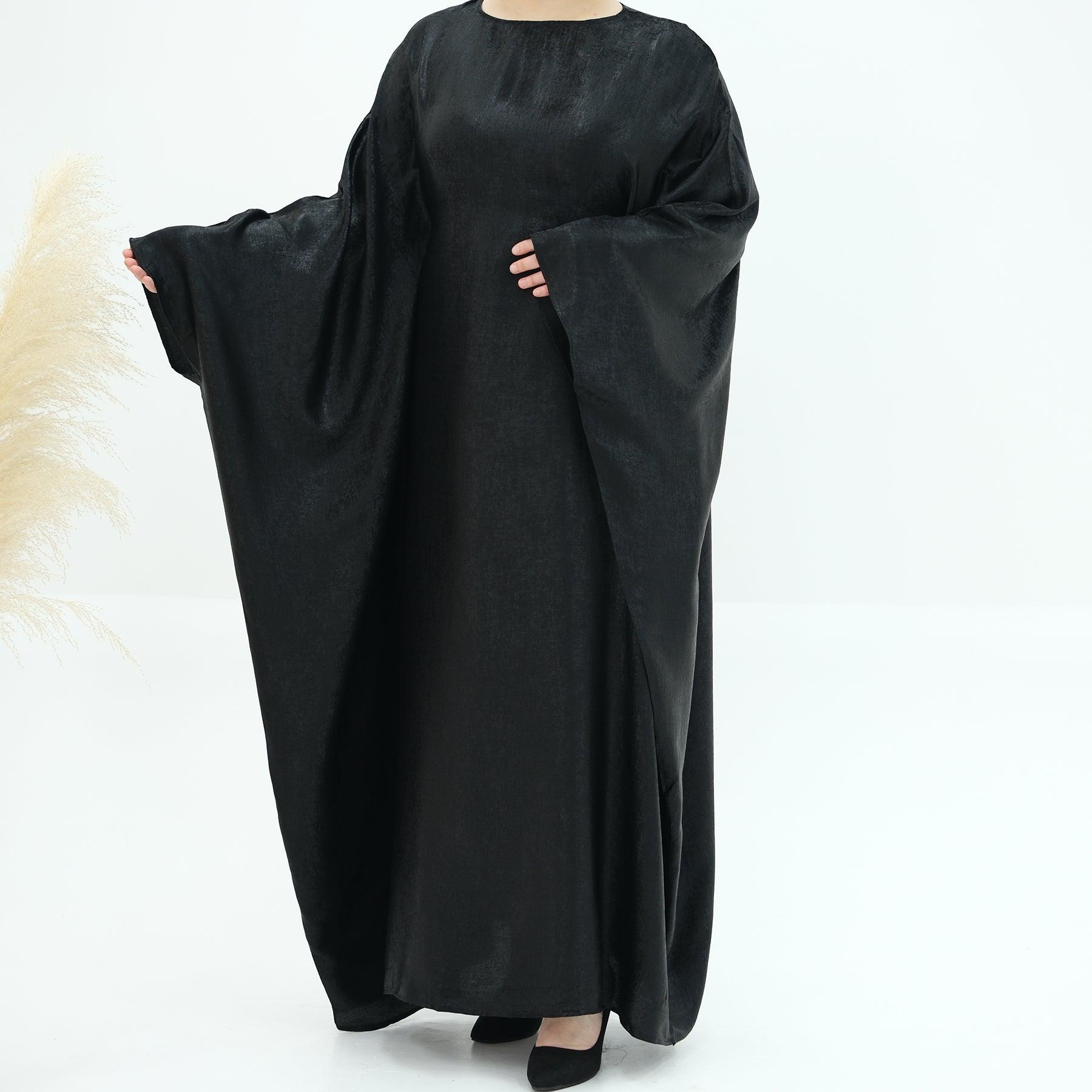 Metallic Butterfly Sleeves Dress Abaya - ANNA - Eolante Clothing